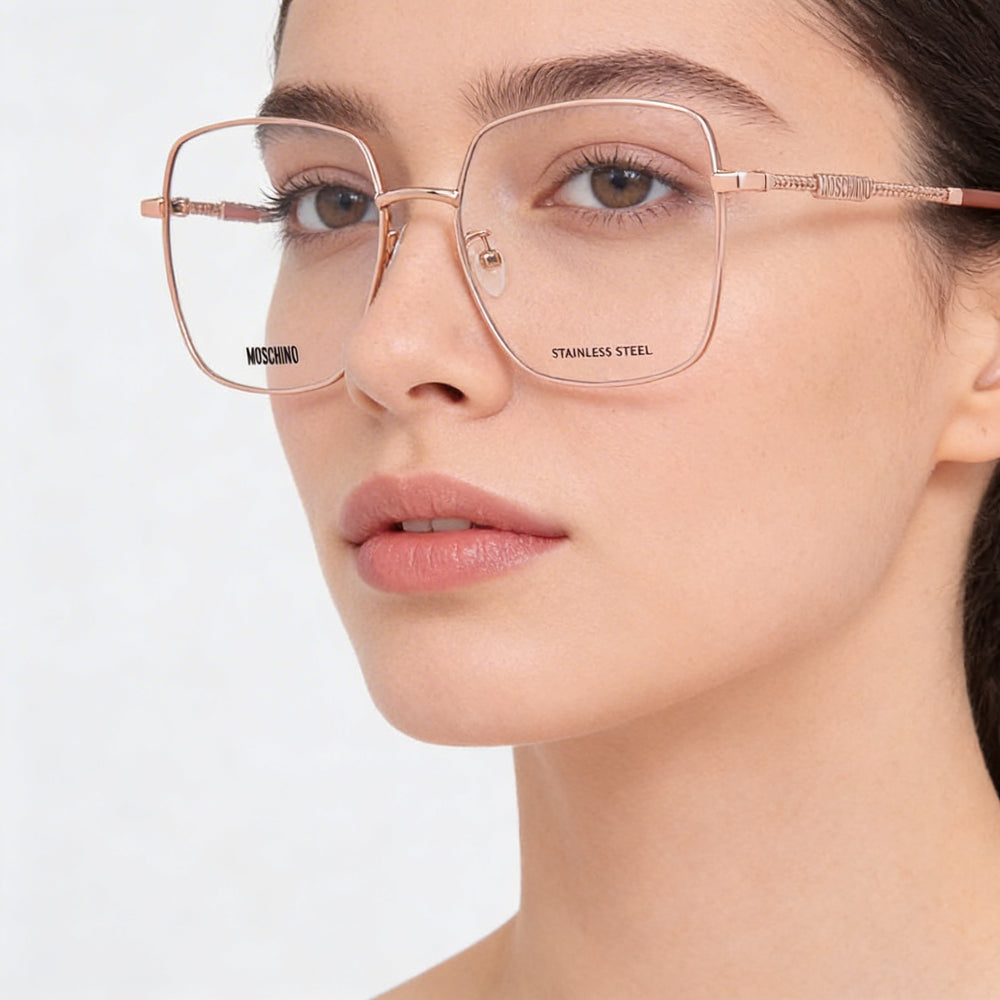Gafas de sol Moschino Mos615/g para mujer, estilo moderno, con montura de acero de aleación de cobre dorado y lentes de policarbonato de 56 mm.