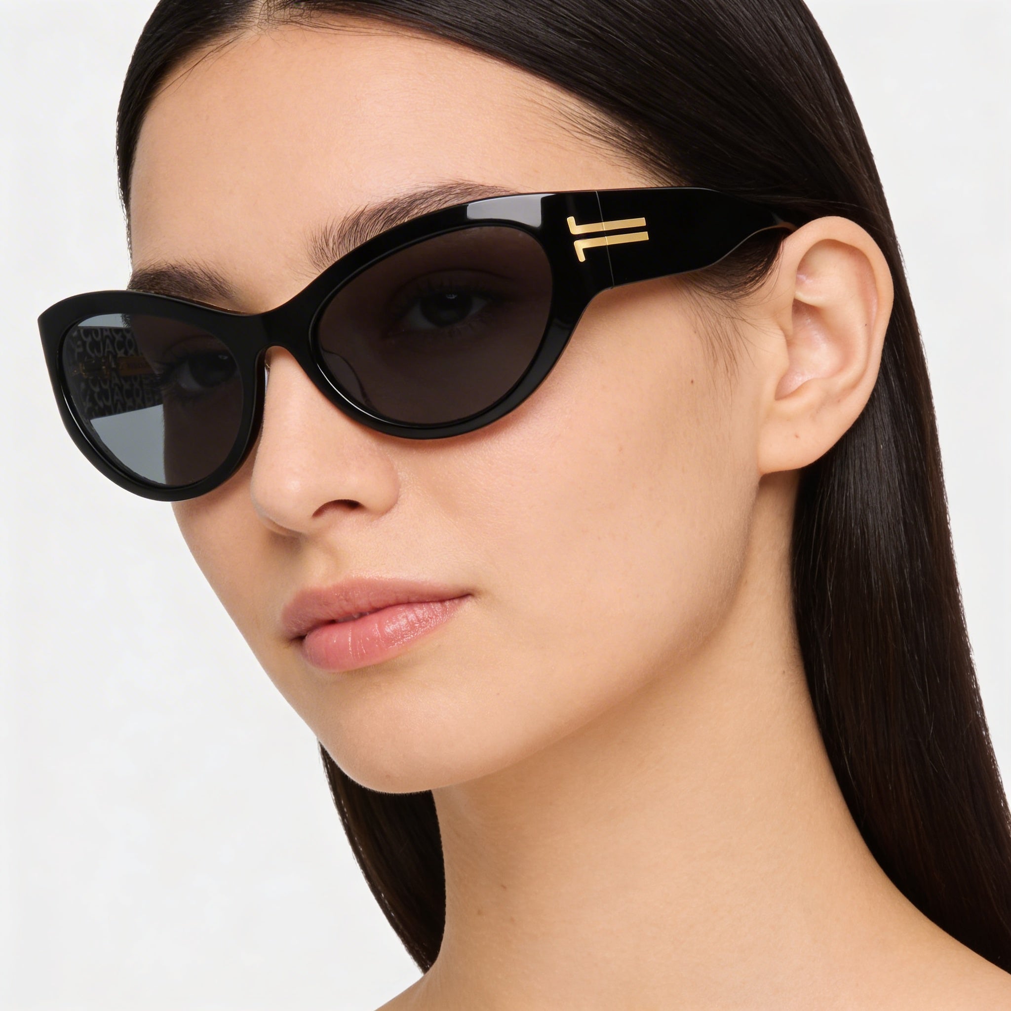 Marc Jacobs Mj 1087/S Women's Cat Eye Black Plastic Black Polycarbonate UV Protection Sunglasses 61mm, Photo 4