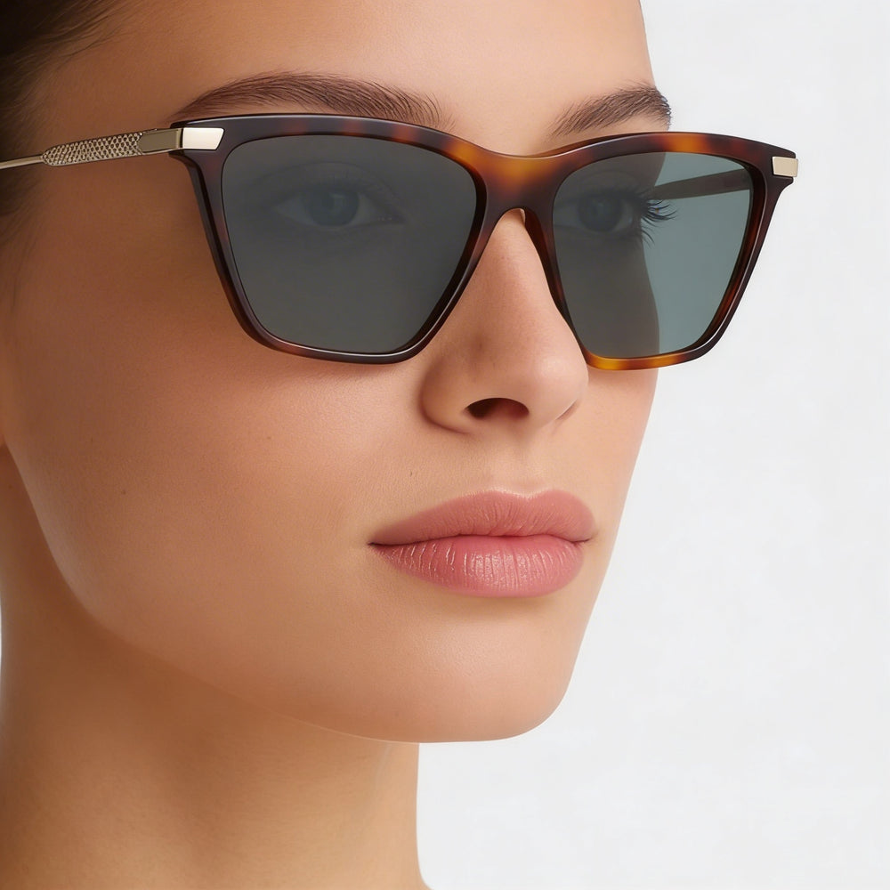 Gafas de sol Victoria Beckham de acetato moderno para mujer, montura de carey, lentes de policarbonato, carey 57 mm