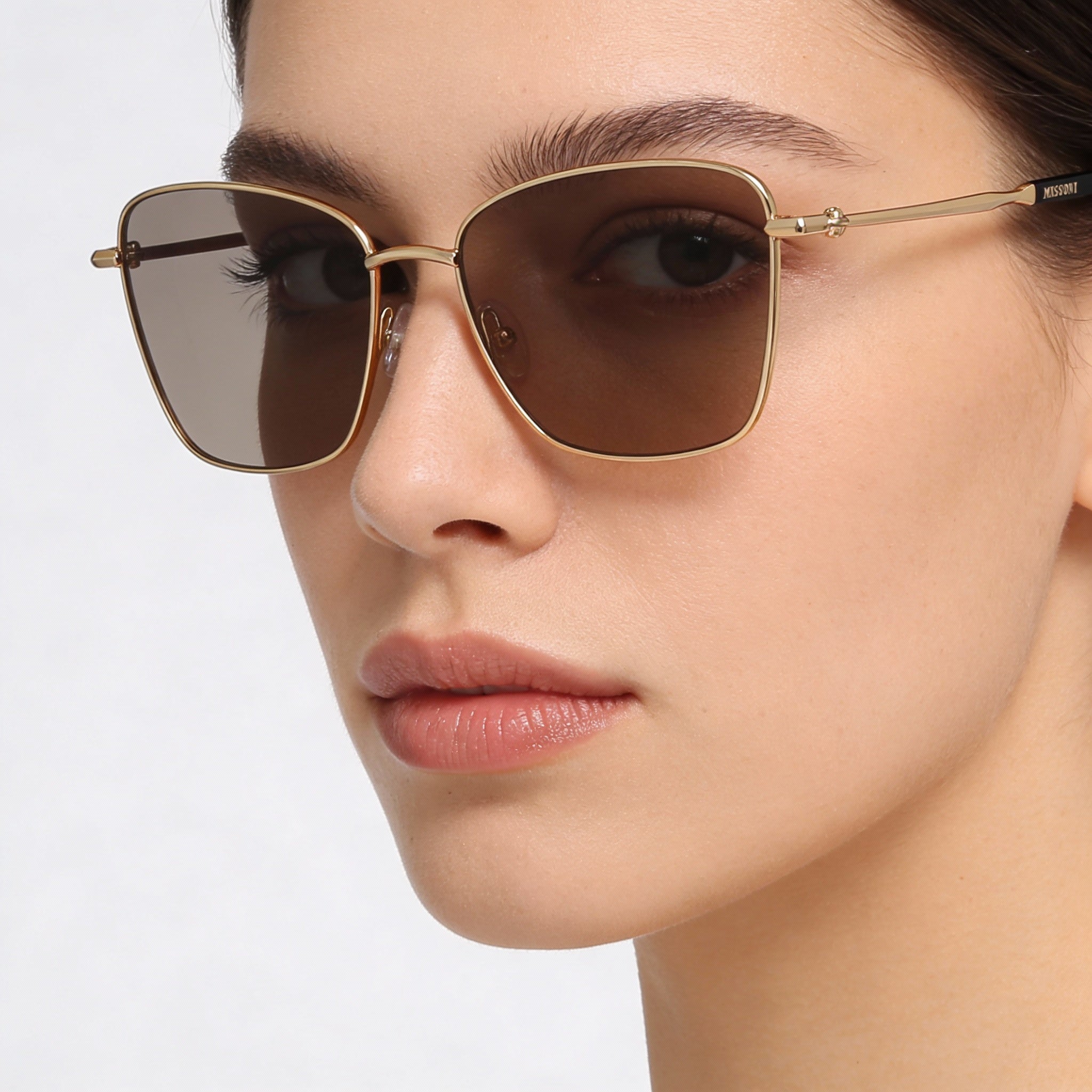 Gafas graduadas Missoni Mis 0099 de acero inoxidable en oro rosa para mujer, con lentes transparentes de demostración, 54 mm, Photo 5