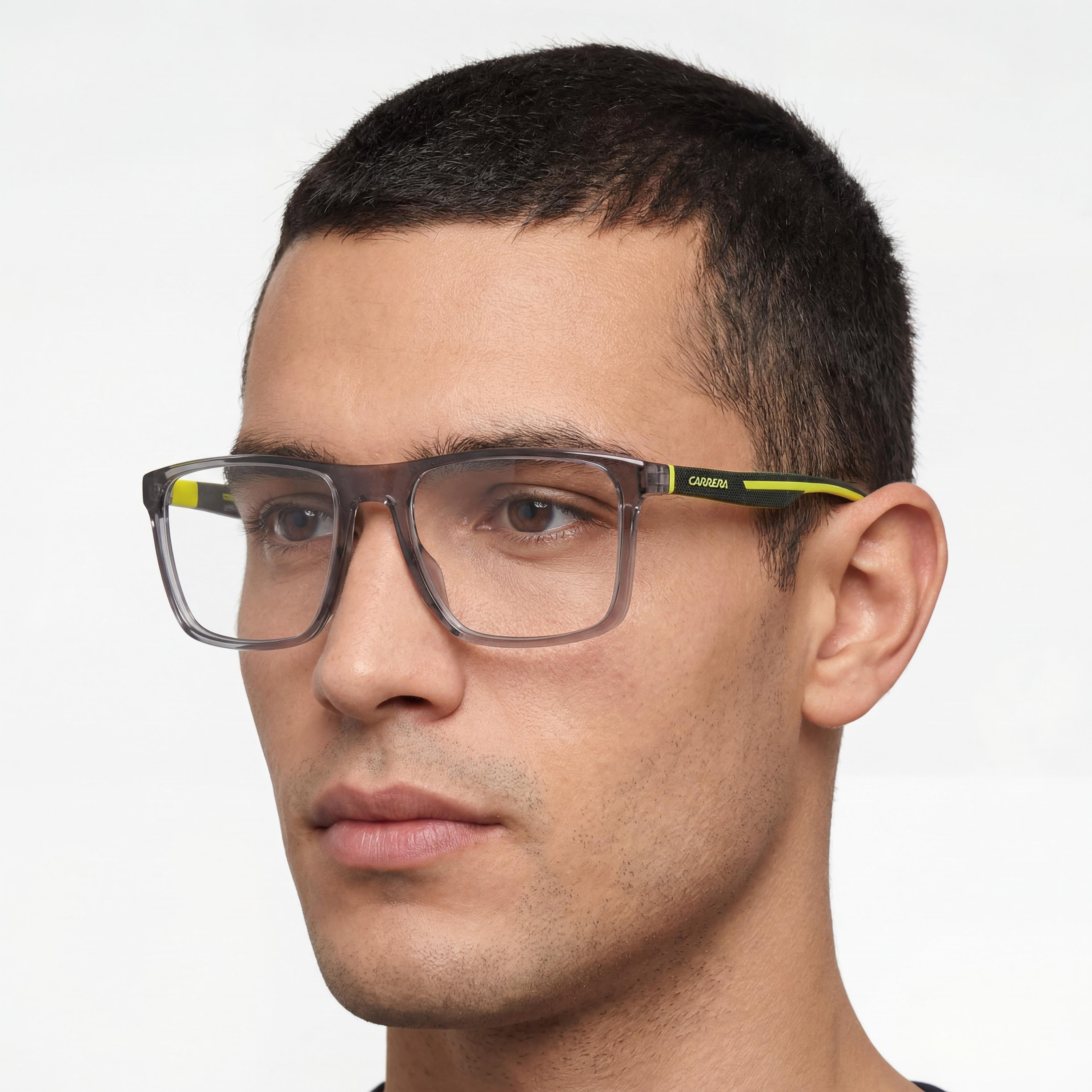 Gafas de sol casuales Carrera para hombre con montura de poliamida gris neón amarillo INJ-GRIL, sin polarizar, 55 mm, Photo 4