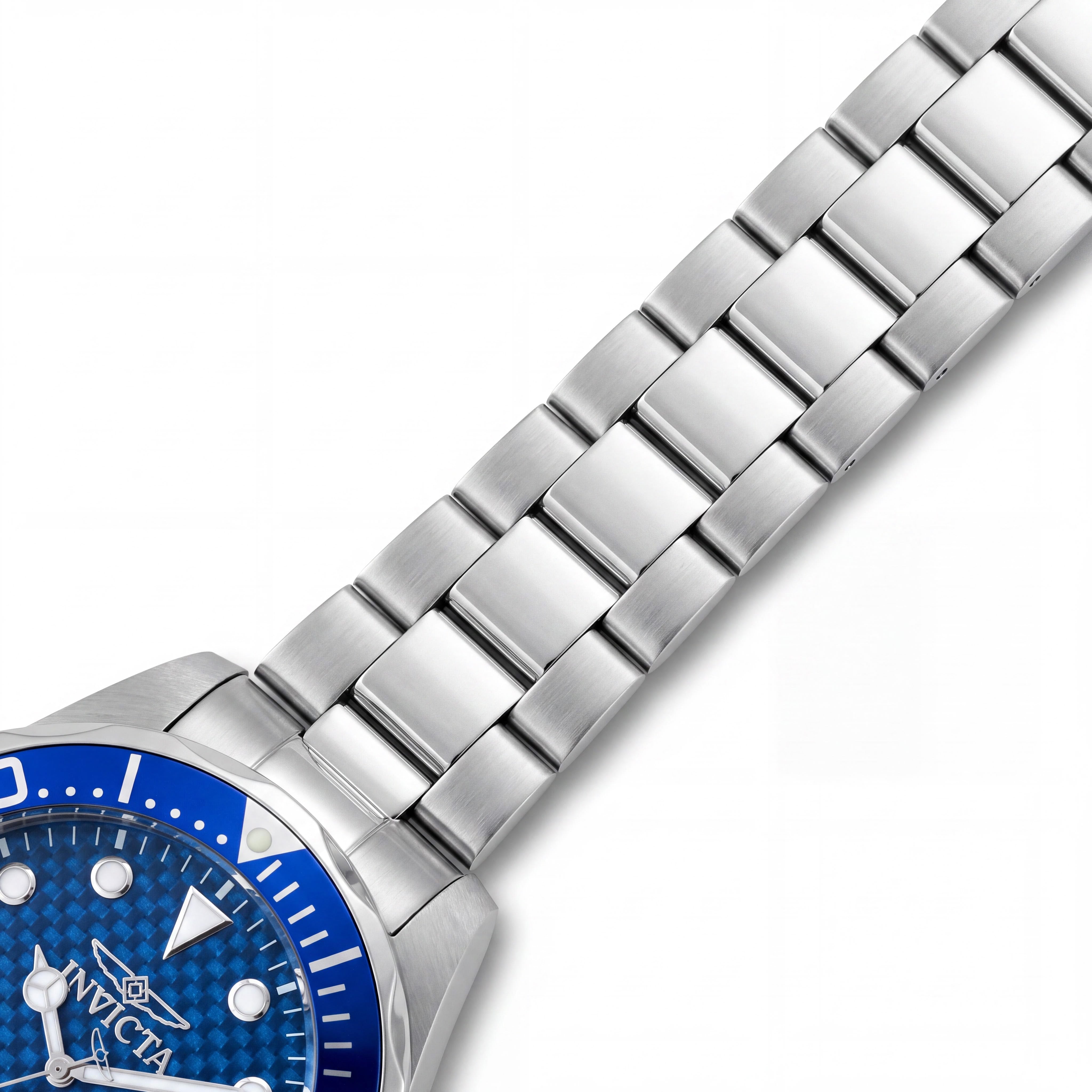 Reloj Invicta informal para hombre de 47 mm, caja y correa de acero inoxidable azul en tono plateado, movimiento de cuarzo y resistencia al agua de 200 m, Photo 3