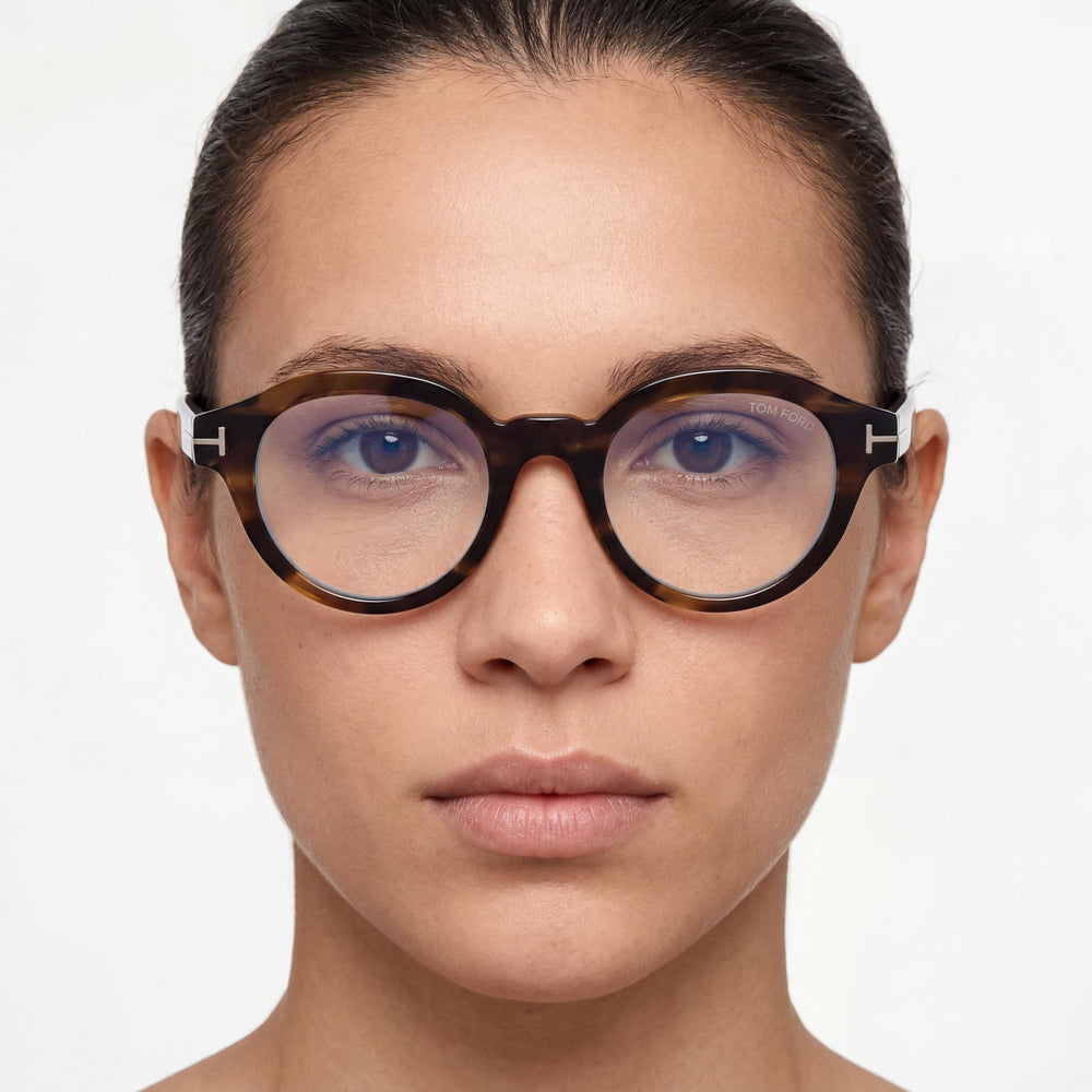 Gafas de sol Marcolin Classic unisex con montura de plástico azul Habana de color y lentes negras sin polarizar de 49 mm