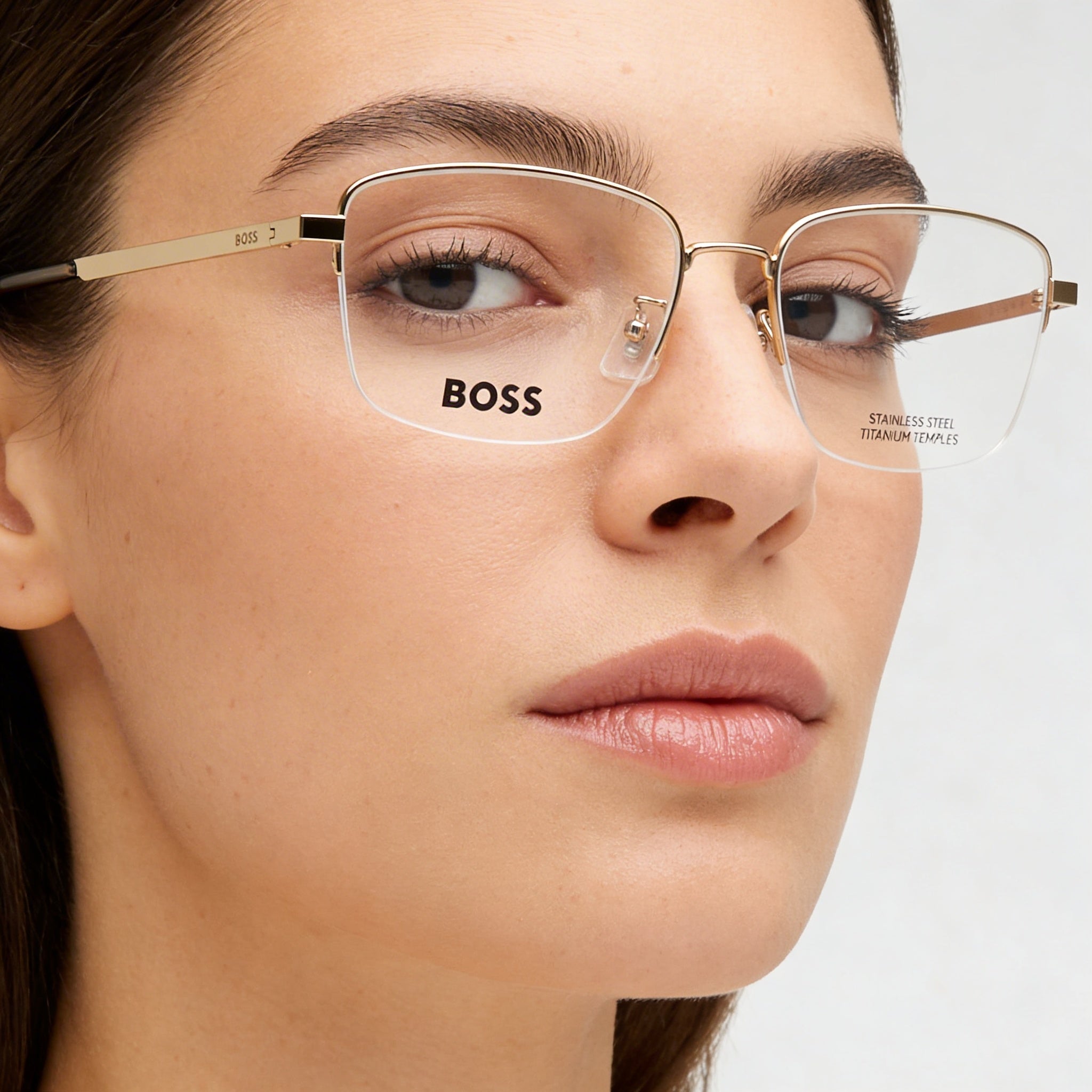 Hugo Boss Audio Systems Modern Women's Matte Gold Alloy Steel Frame Polycarbonate Lens Sunglasses 55mm, Photo 4