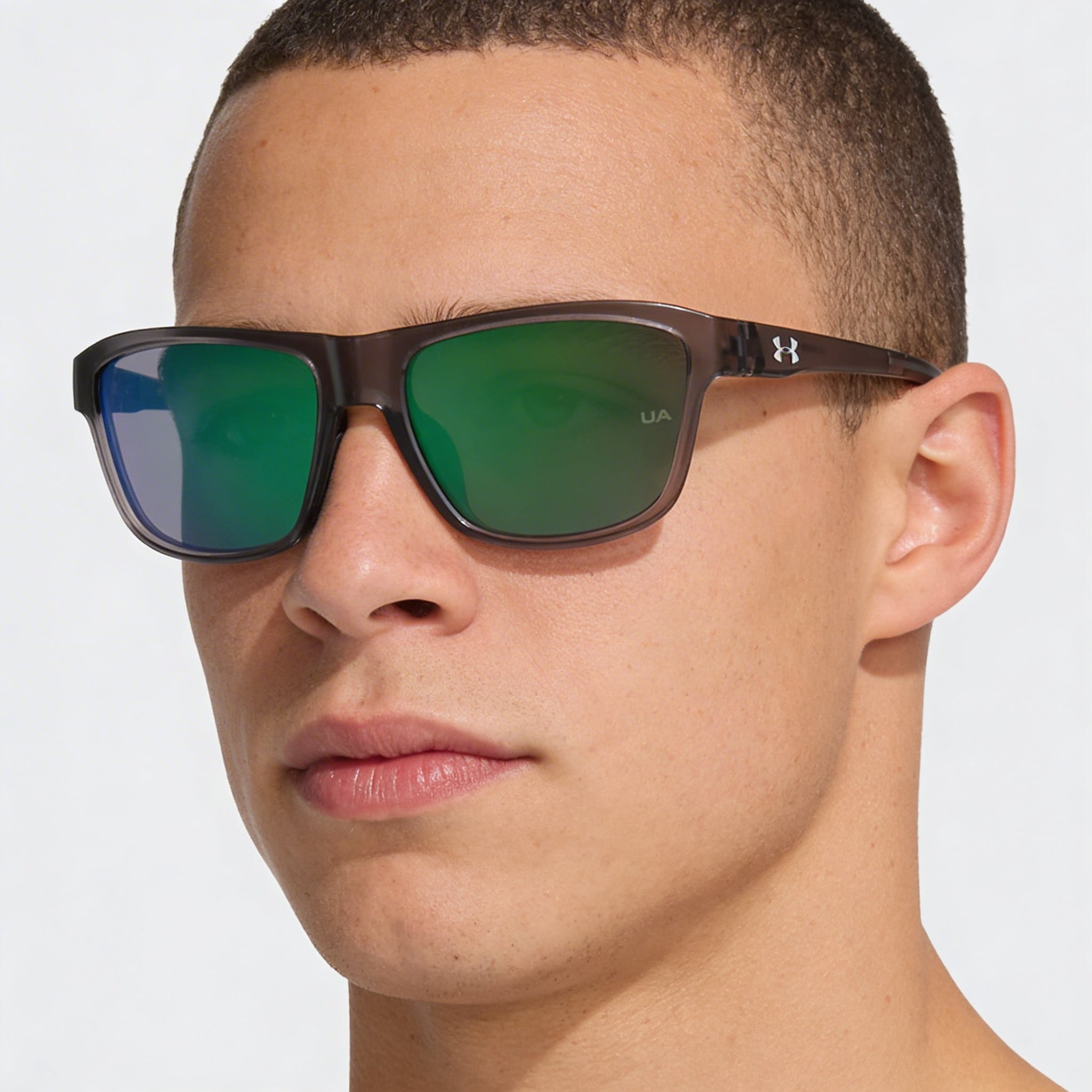 Gafas de sol unisex Under Armour UA Rumble/F con protección UV no polarizada de propionato gris cristal de 58 mm, Photo 4