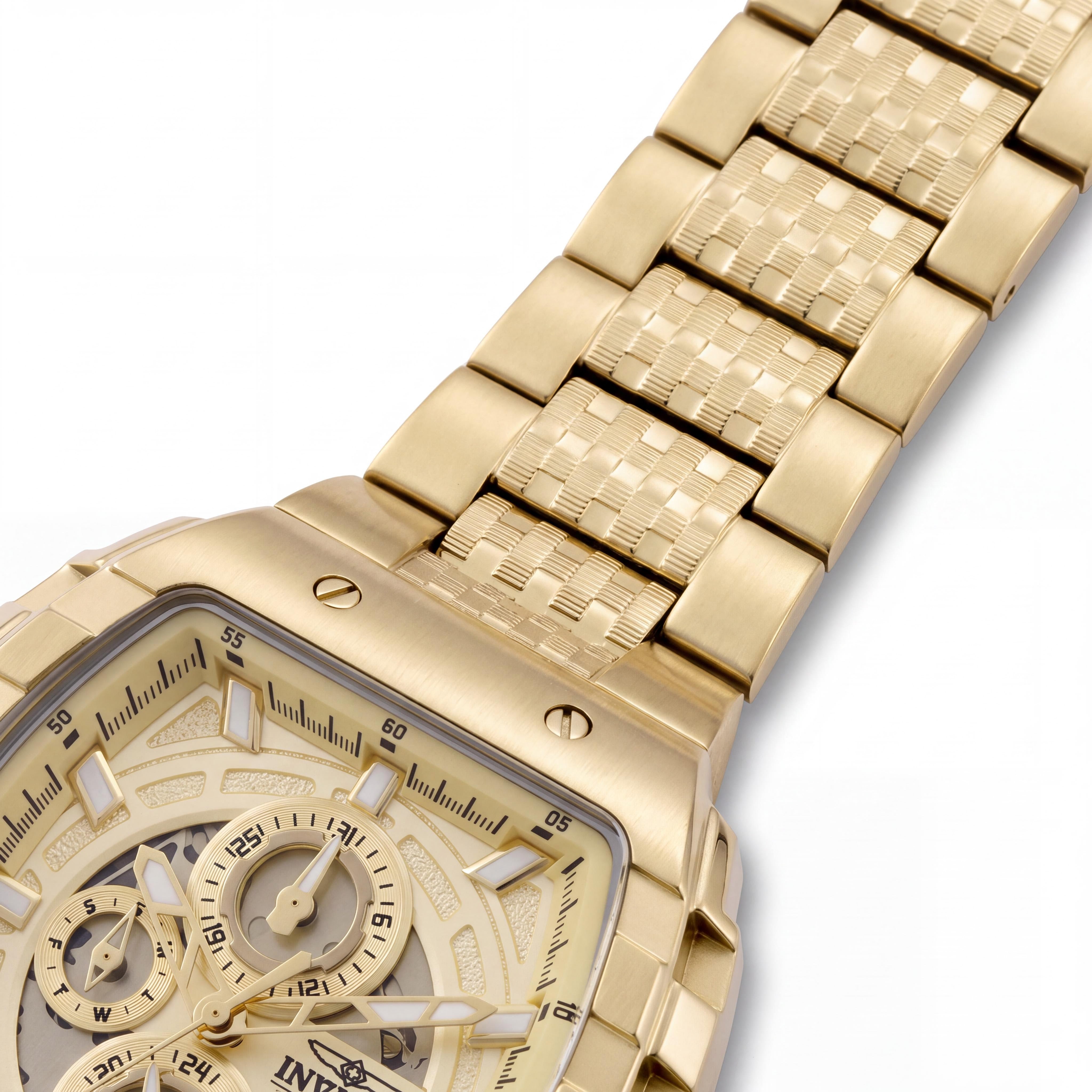 Invicta S1 Rally 50237 Reloj Unisex Cronógrafo de Cuarzo de Acero Inoxidable Dorado de 47 mm Resistente al Agua con Brazalete, Photo 3