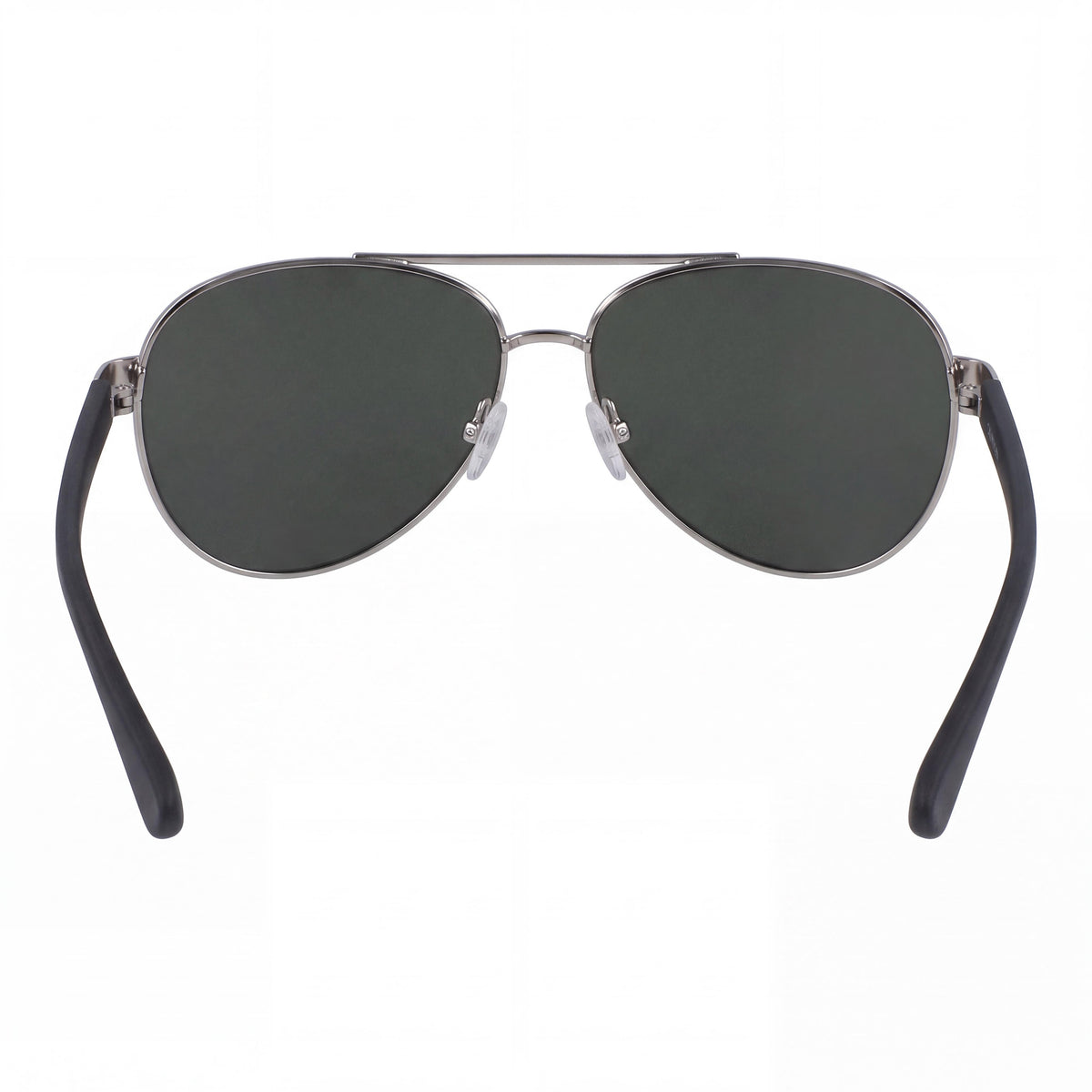 Calvin Klein Men's Aviator With Solid Green Lens Silver Green Polycarbonate Non-Polarized 100% UV Sunglasses 60mm, Photo 4