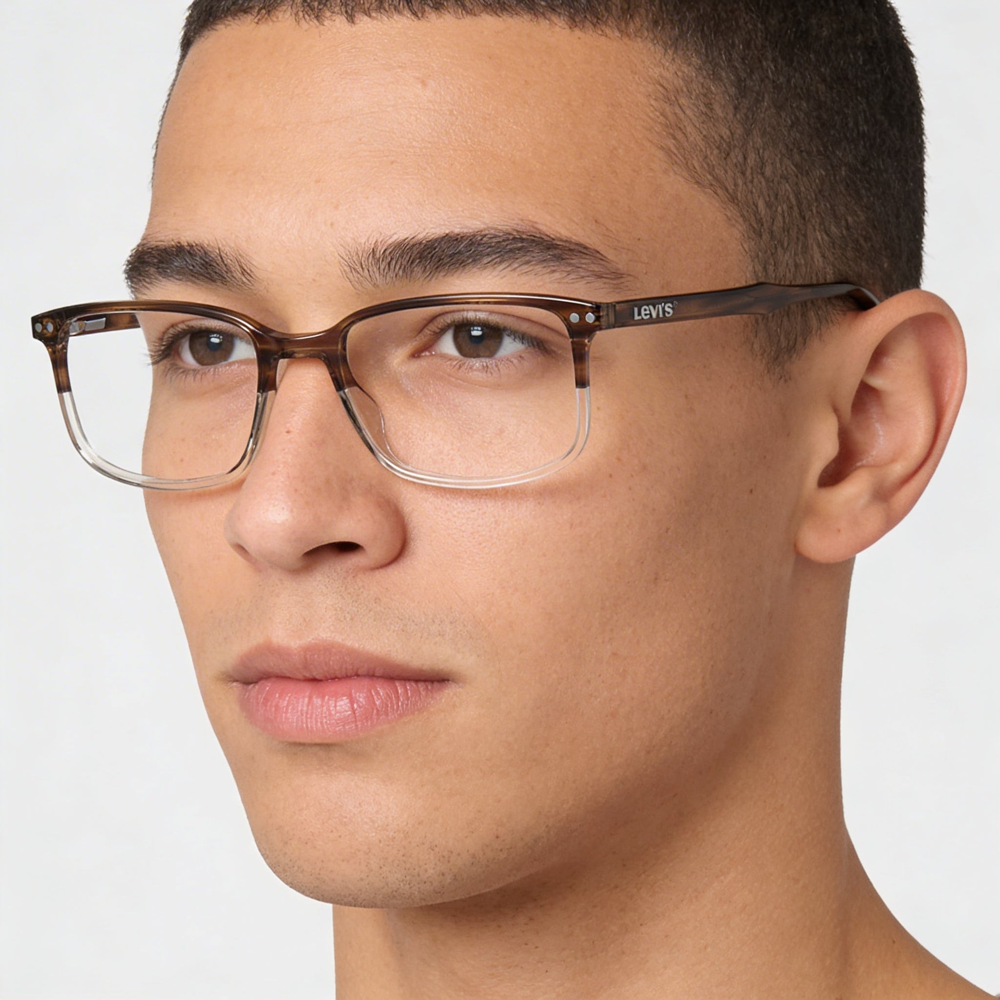 Levi's NOT Men's Brown Horn Plastic Frame Non Plastic Lenses 54-19-145mm, Photo 5