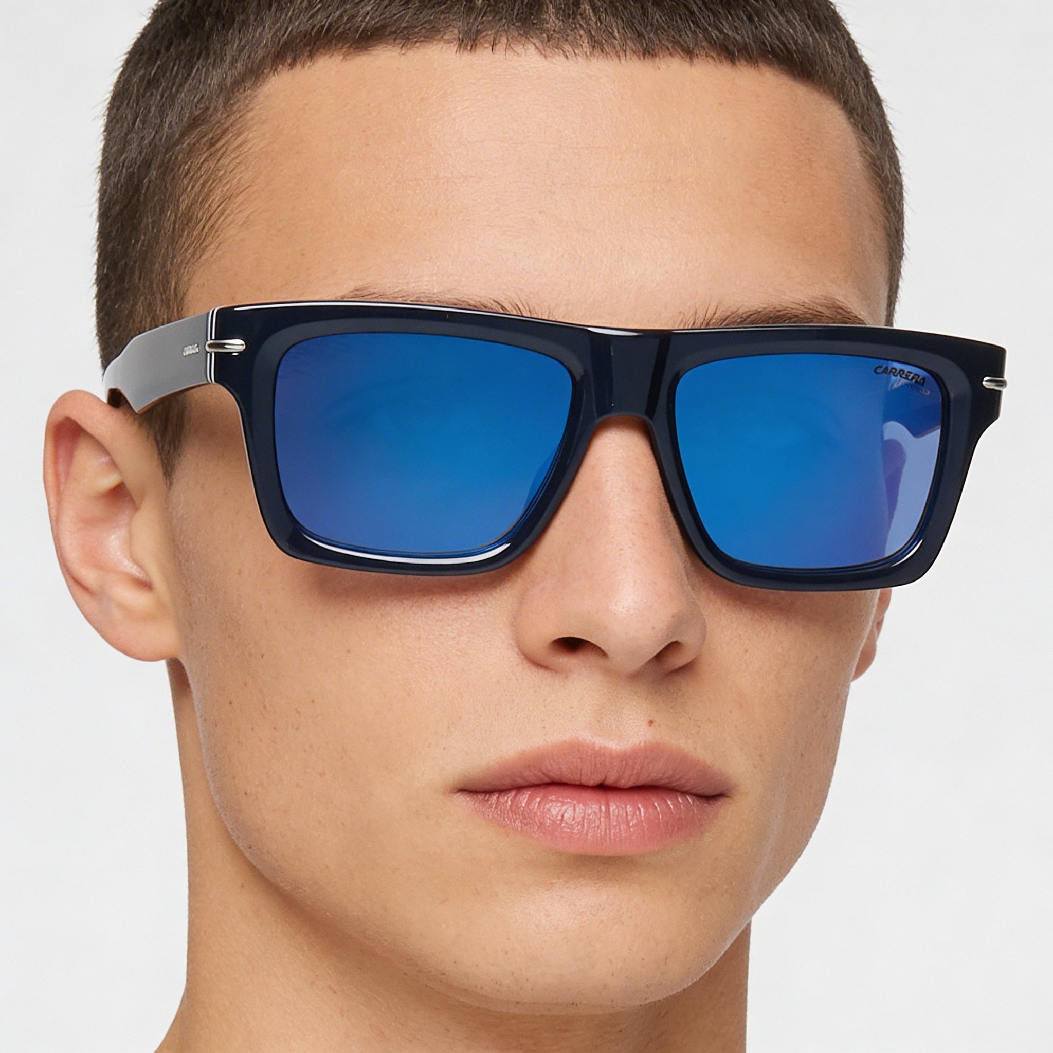 Carrera Modern Unisex Blue Striped Acetate Frame Polarized UV Protection Sunglasses 54mm Lens Width, Photo 5