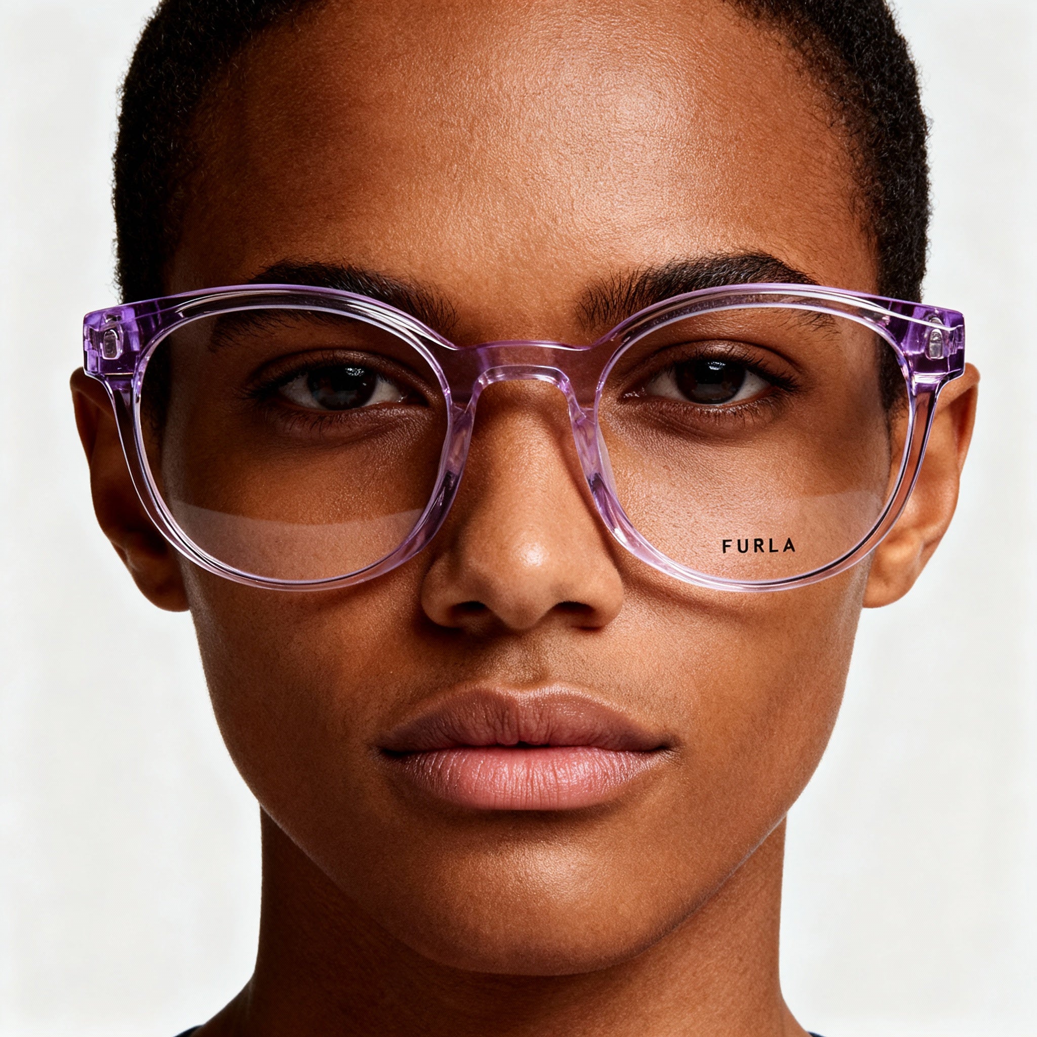 Furla Vfu642v Unisex Acetate Shiny Transparent 50mm Eyeglasses with Non-Polarized Gradient Lenses, Photo 4