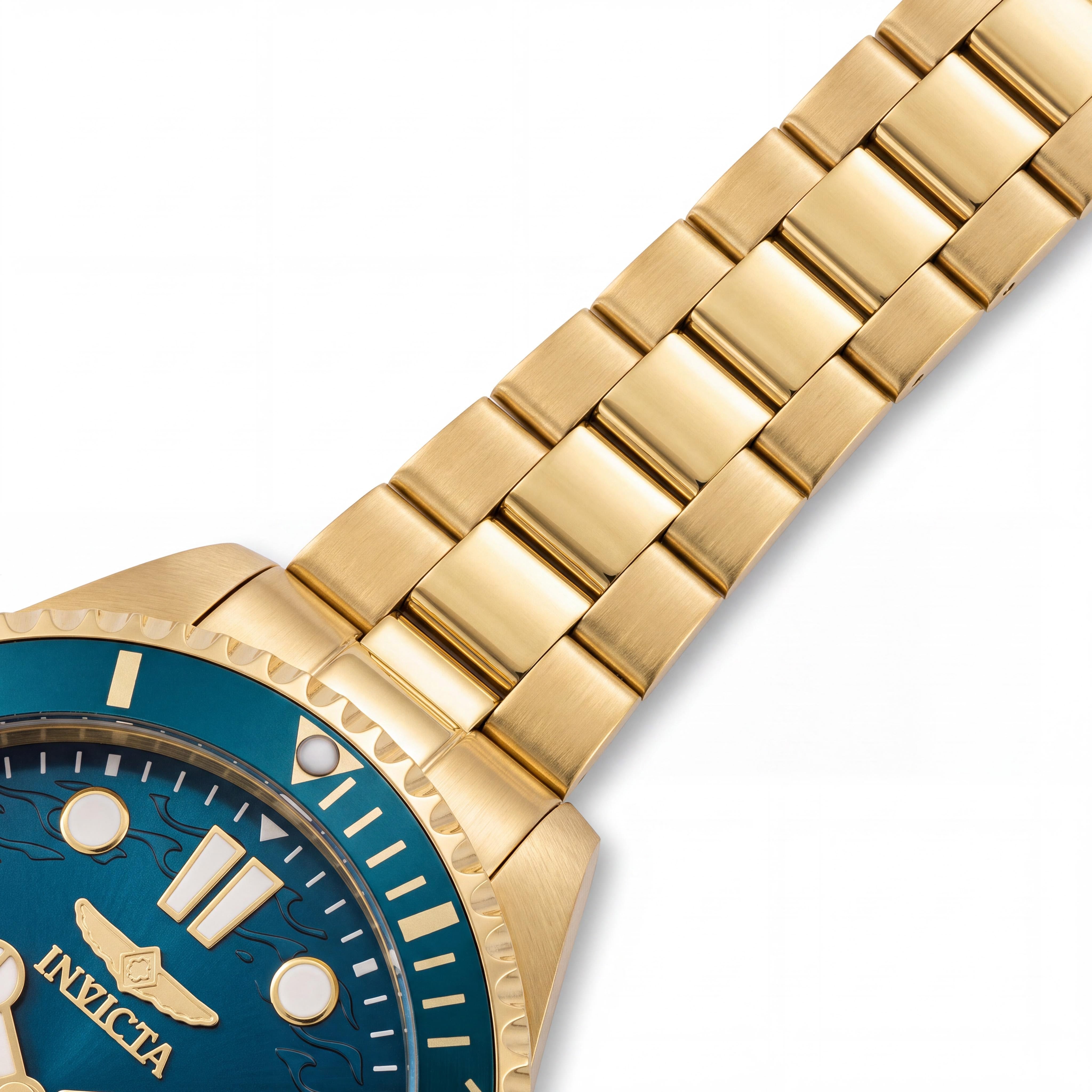 Invicta Pro Diver 49427 Reloj de cuarzo para hombre, 43 mm, esfera azul, brazalete de acero inoxidable, resistencia al agua de 10 ATM, Photo 3