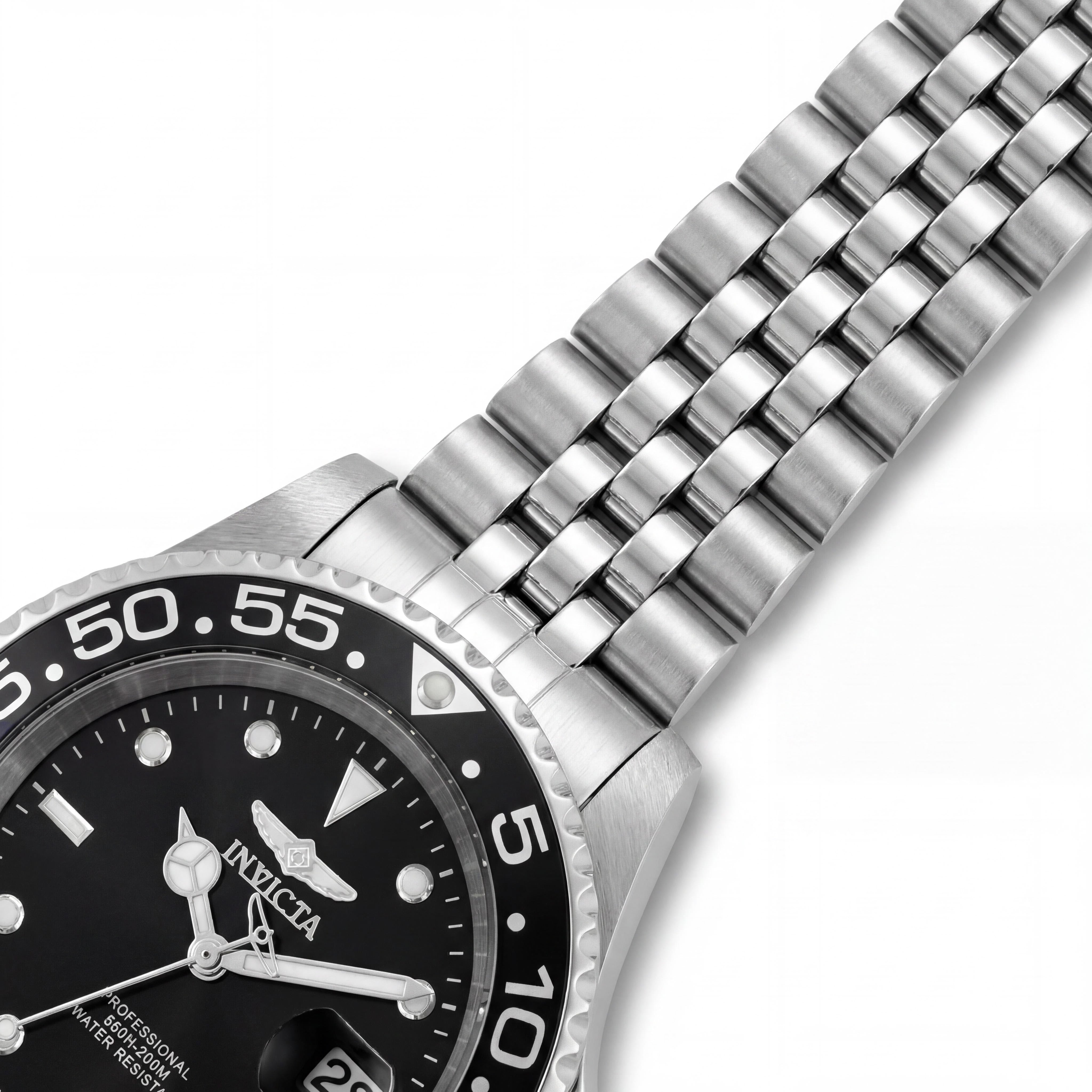 Invicta Diver 34104 Quartz Movement Unisex Stainless Steel 40mm Silver Case Black Dial 200m Water Resistant Watch, Photo 3