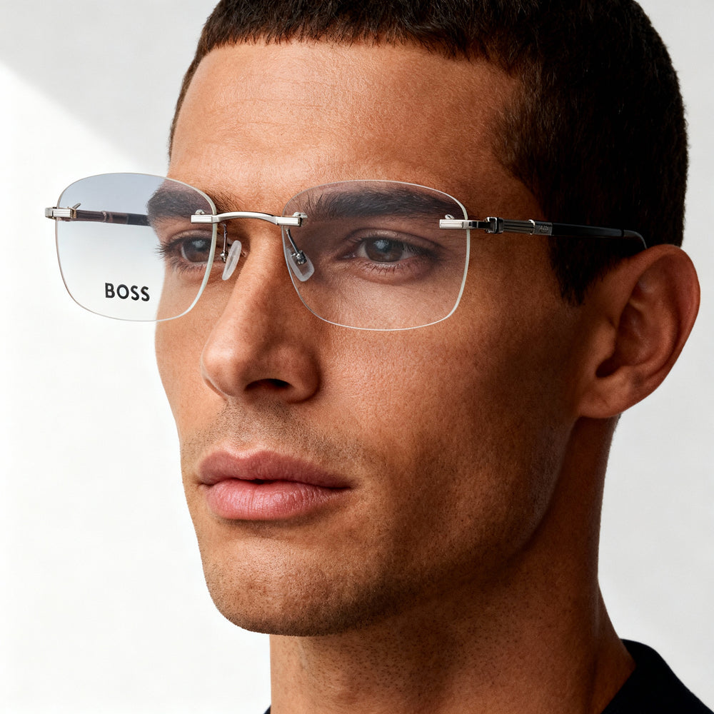 Montura de gafas ópticas metálicas BOSS 1551/C para hombre, lentes de 54 mm y puente de 20 mm