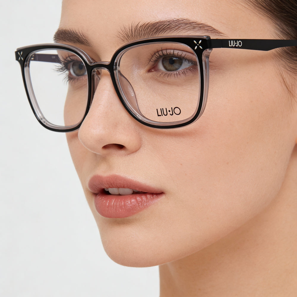 Gafas Liu Jo Lj2106 para mujer, montura completa de plástico en color ébano mate con lentes transparentes de demostración, 51-18-135