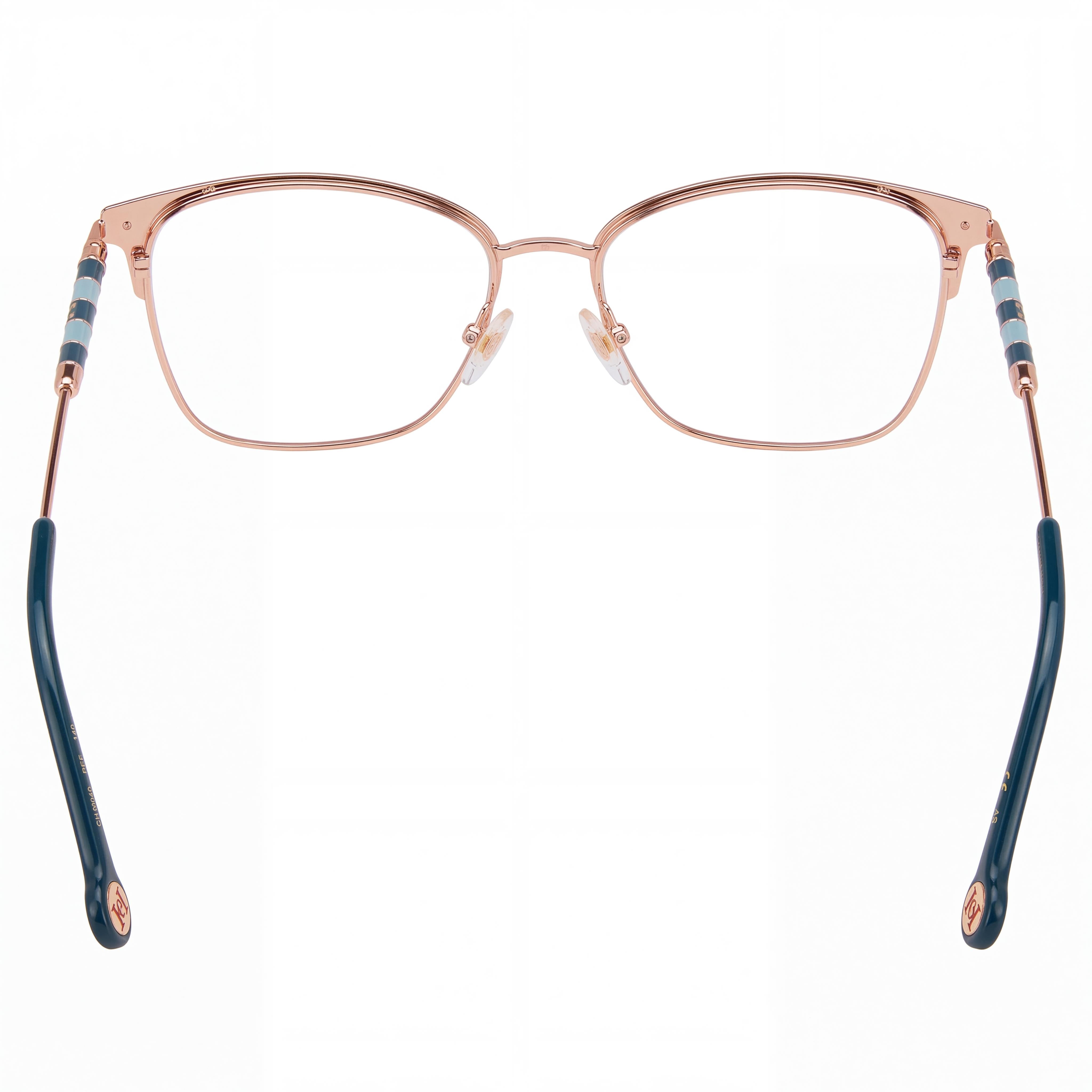 CAROLINA HERRERA CH 0040 Women's Rectangular Stainless Steel Gold Green Eyeglasses 54-16-140, Photo 3