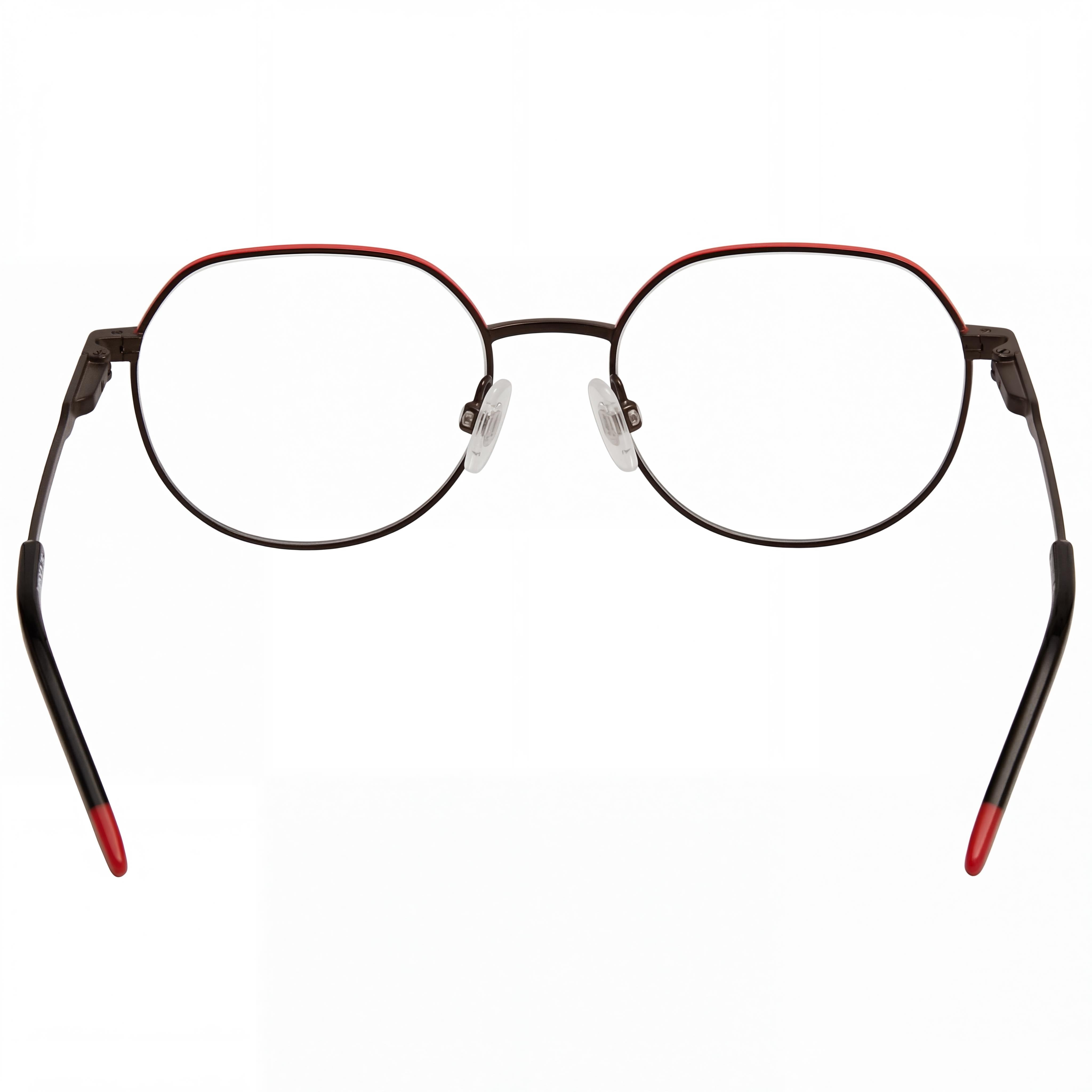 HUGO Hg 1179 Women's Modern Style Metal Frame Non-Polarized Eyeglasses, Matte Black Red, 53mm, Photo 2
