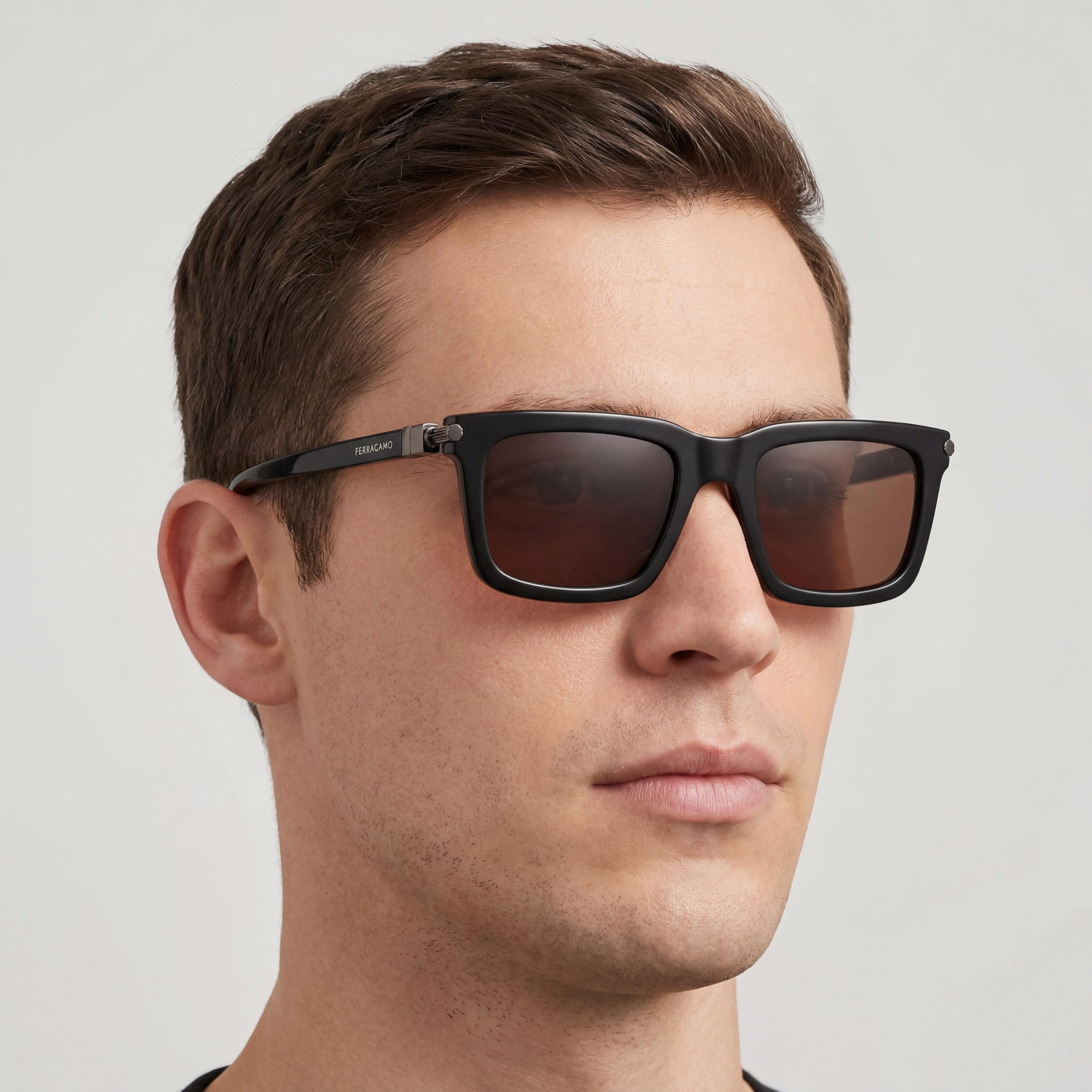 Ferragamo Sf2015s Men's Brown Acetate Frame Sunglasses with Brown Acetate Lenses and, Photo 5