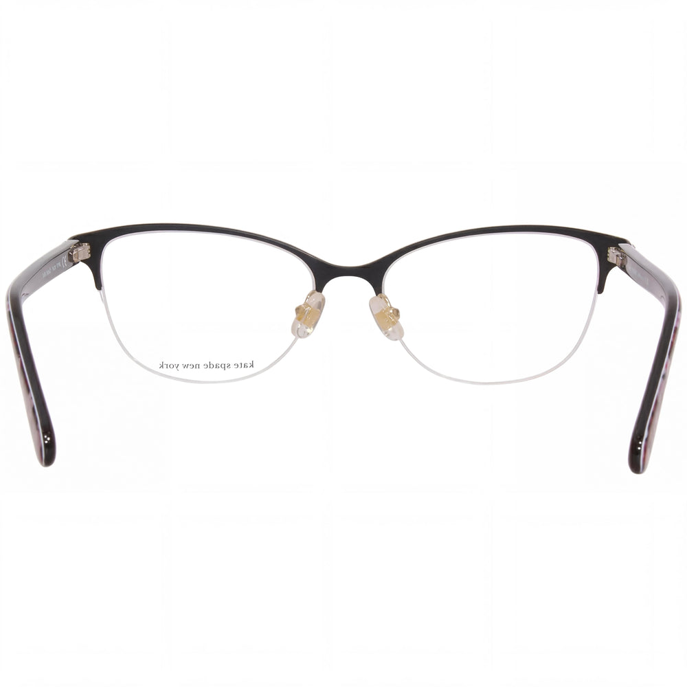 Gafas de sol Kate Spade New York Adalina para mujer, de acero aleado, semi-sin montura, estilo ojo de gato, color negro y dorado, 53 mm
