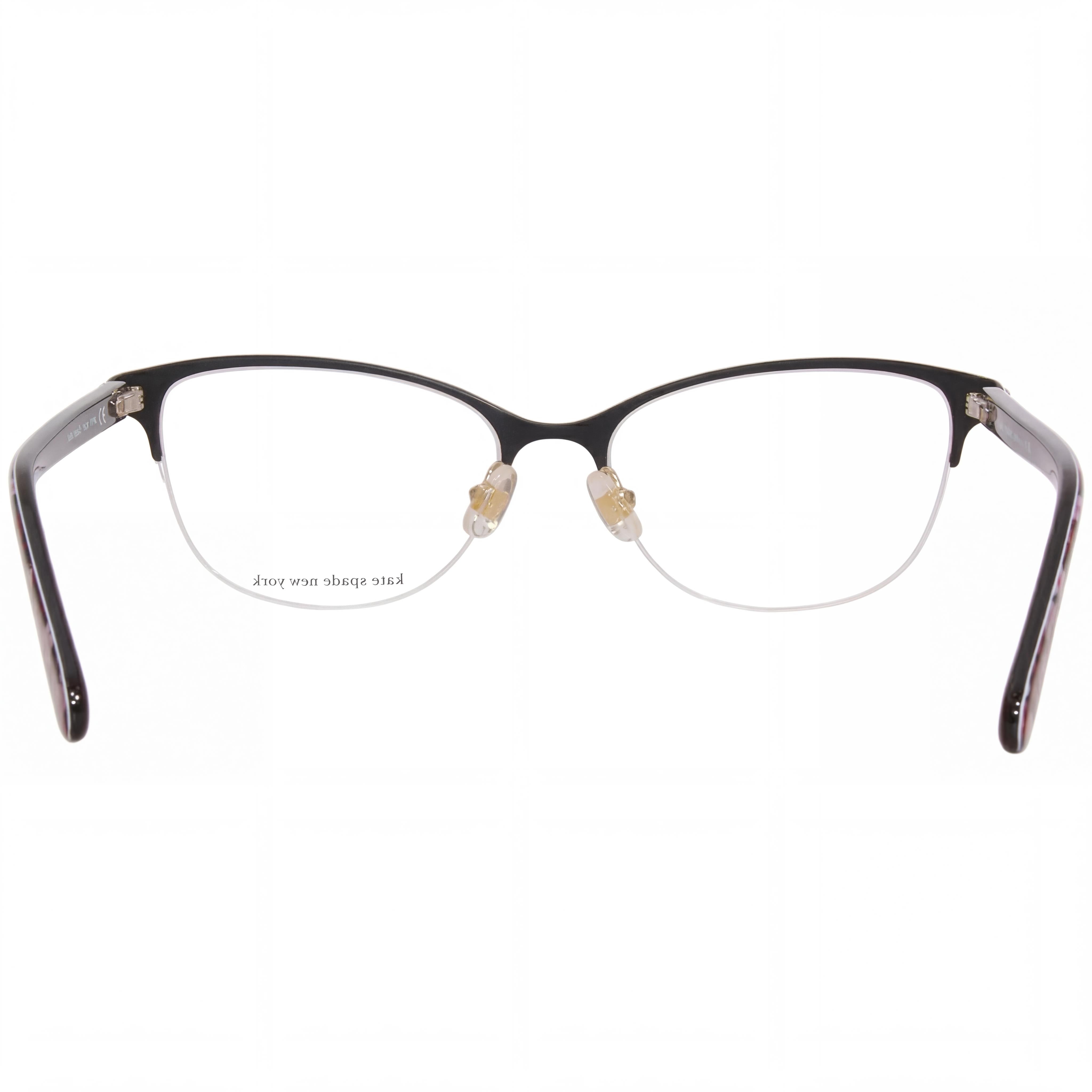 Kate Spade New York Adalina Women's Alloy Steel Semi-Rimless Cat Eye Eyeglasses Black Gold 53mm, Photo 3