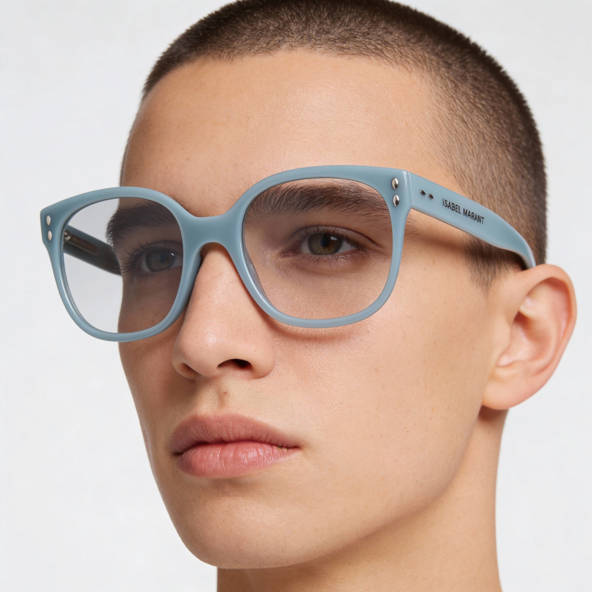 Isabel Marant Modern Unisex Sunglasses featuring Azure Acetate Frame and Polycarbonate Lenses, 52mm, Photo 4