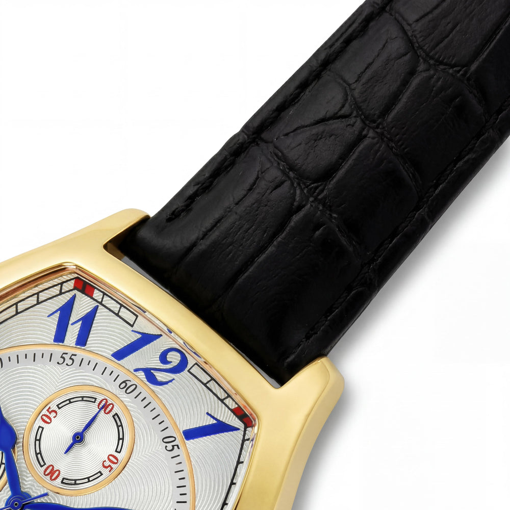 Reloj Invicta Specialty 14330 Collection Tonneau de cuarzo suizo de 44 mm de acero inoxidable chapado en oro de 18k para hombre, 3 correas de cuero negro/marrón/azul pavo real