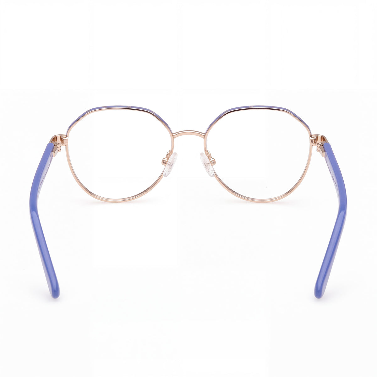 GUESS Gu50124 Gafas metálicas para mujer con lentes de policarbonato, montura en azul monocolor dorado pálido brillante 51-16-140, Photo 3