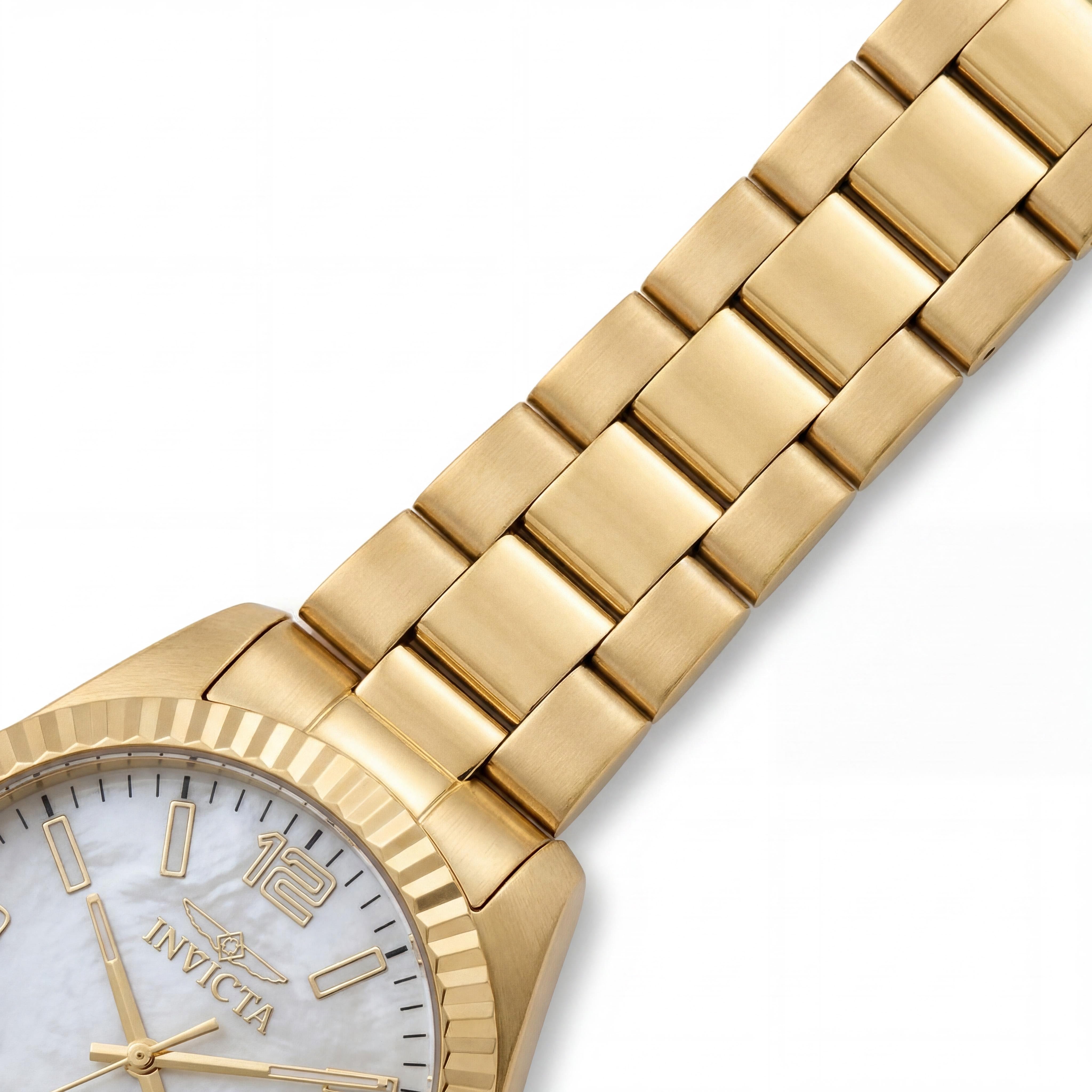 Invicta Specialty 50126 Reloj de pulsera de cuarzo de acero inoxidable dorado para hombre con esfera de nácar de 43 mm, Photo 3