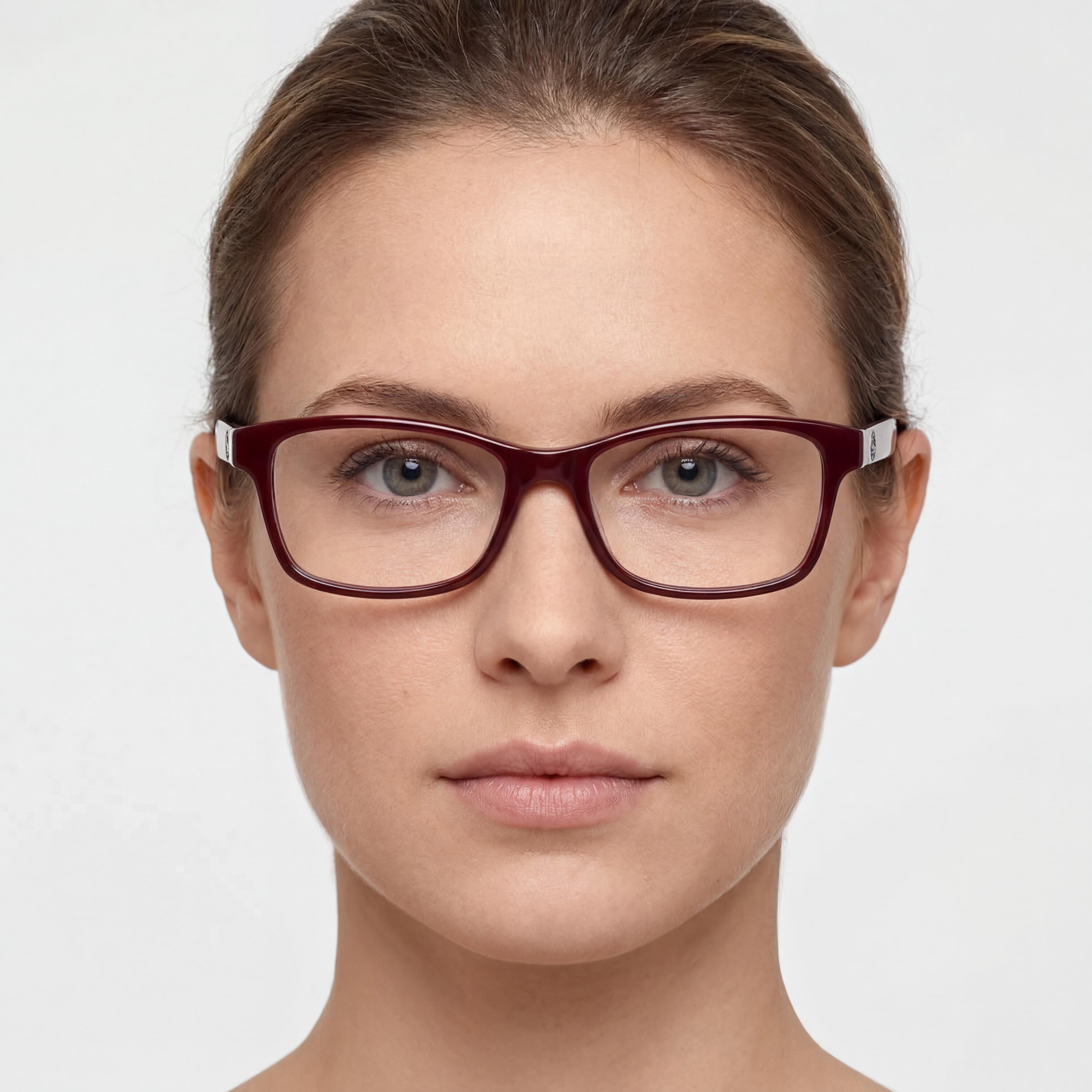 GUESS GU2874 Gafas de mujer con montura rectangular de plástico monocolor animal burdeos de 53 mm, Photo 3