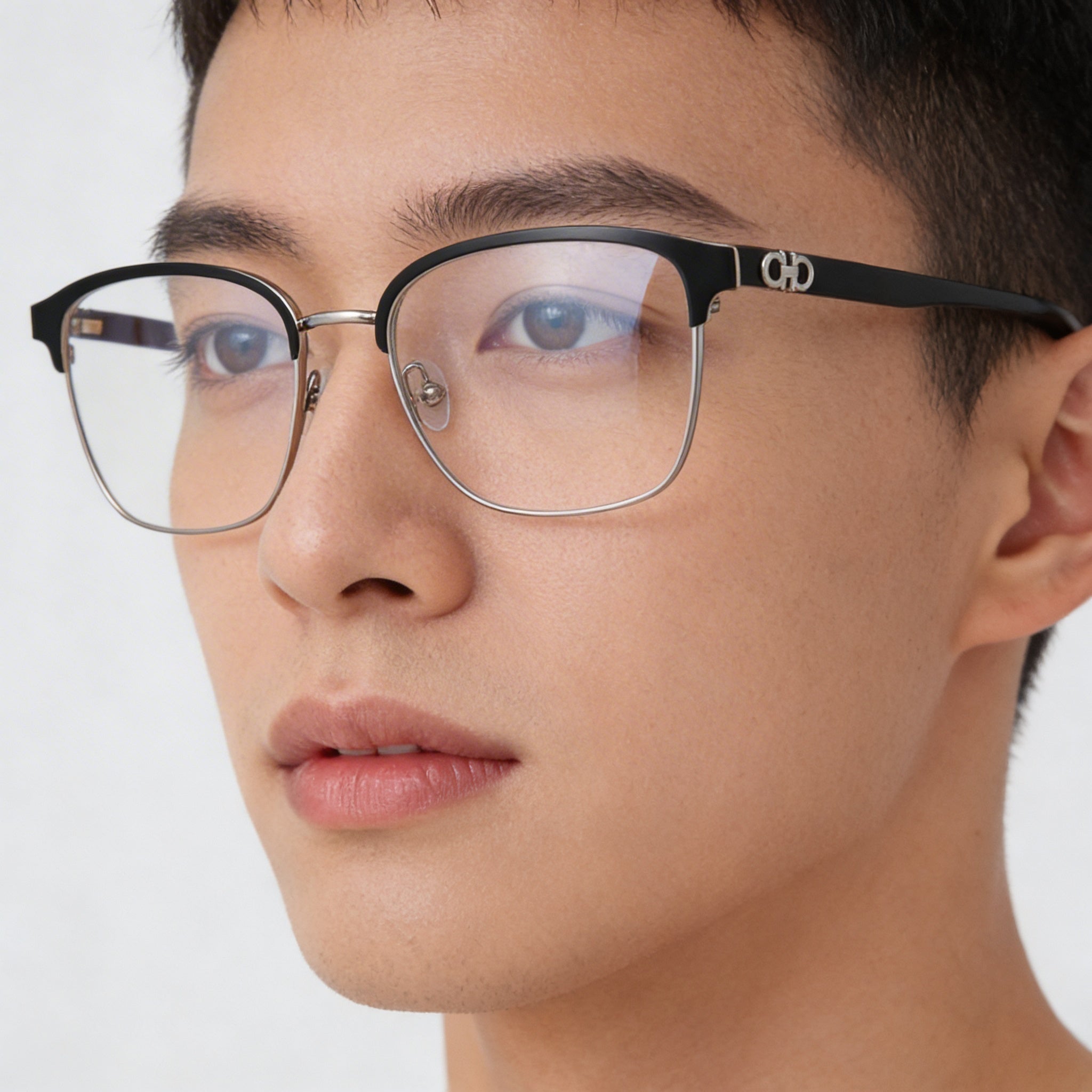 Salvatore Ferragamo SF2225 Modern Unisex Rectangular Ruthenium Black Alloy Steel Eyeglasses 53mm, Photo 2