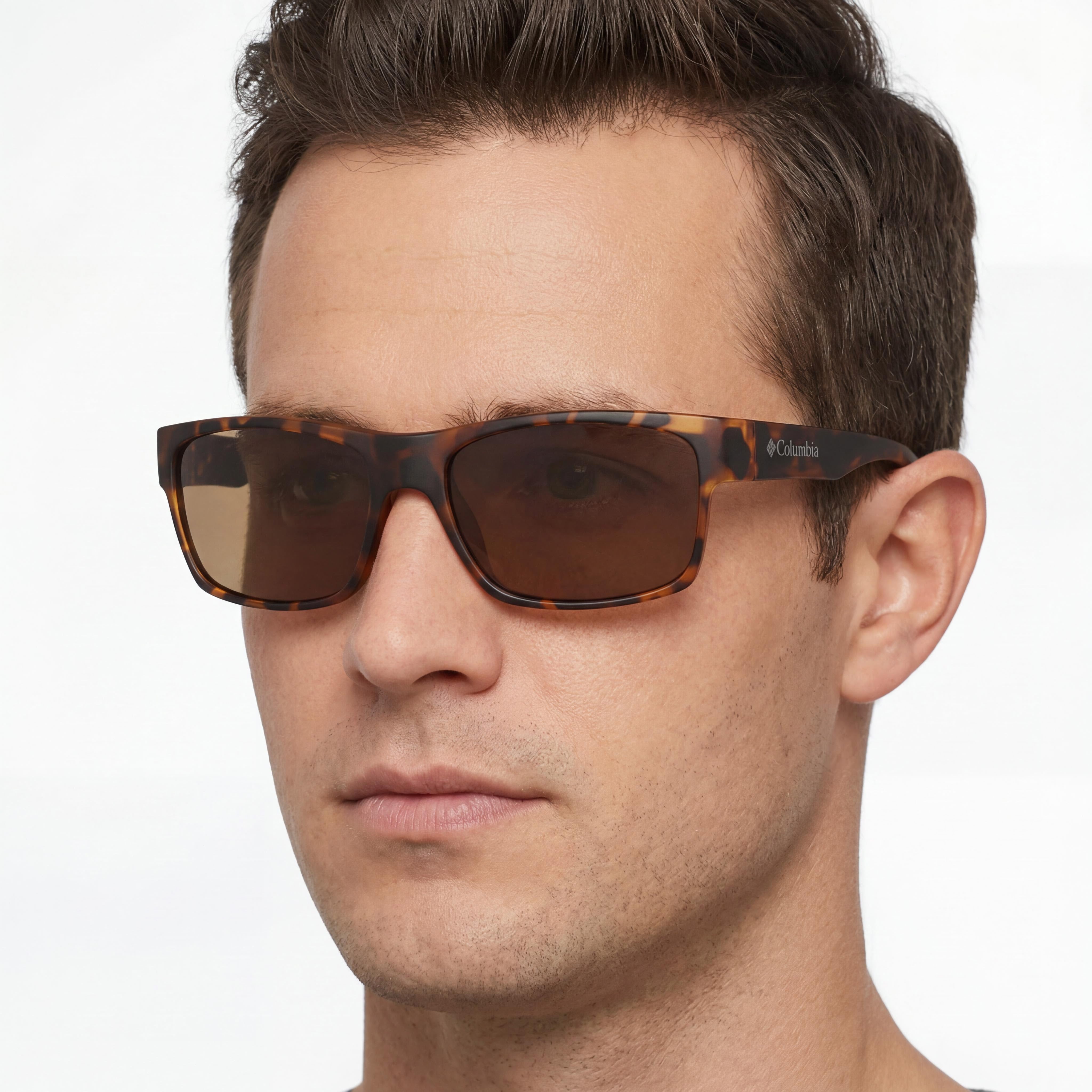 Columbia C566SP BRISK TRAIL Men's Polarized Solid Brown Lenses Sunglasses Matte Dark Tortoise 61mm, Photo 5