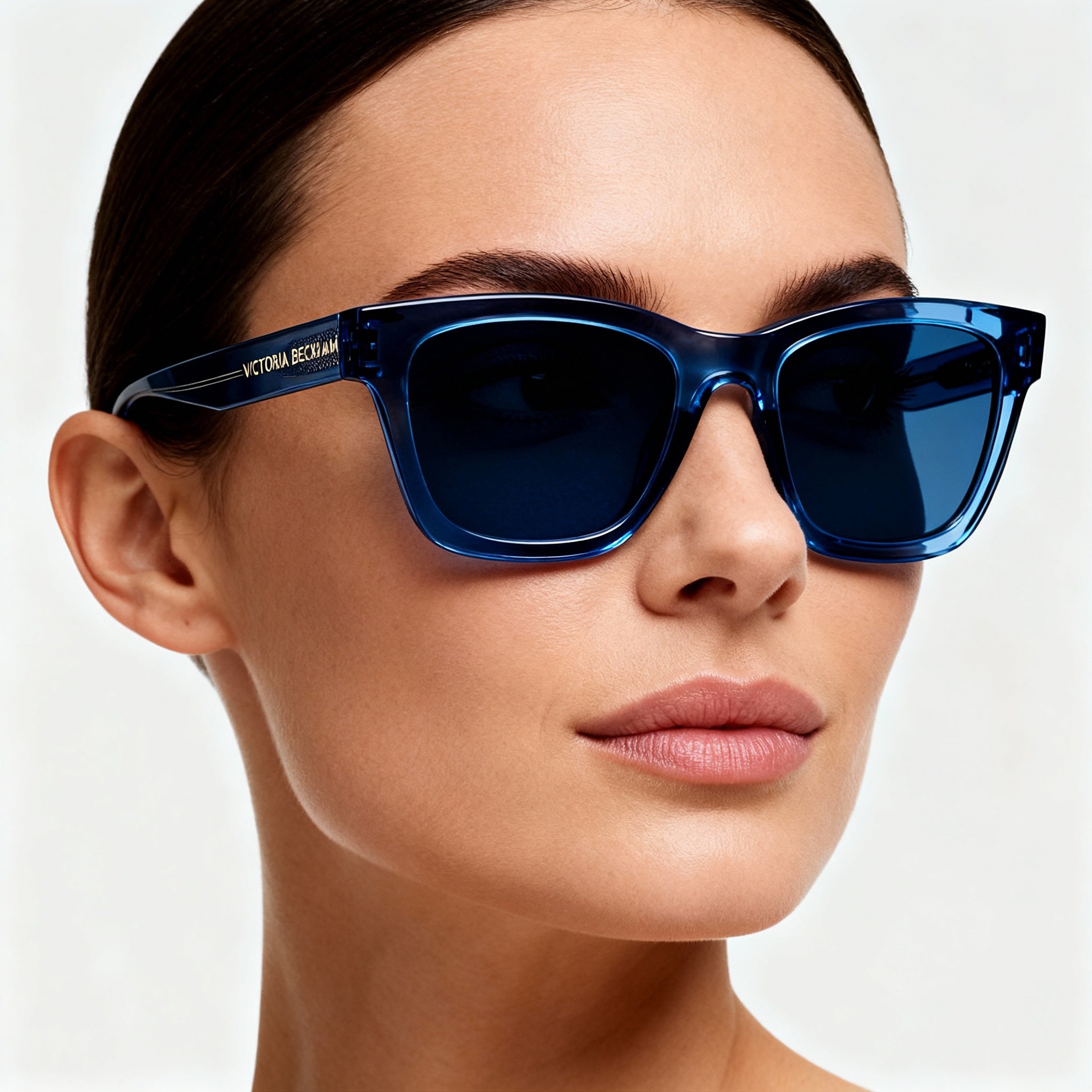 Victoria Beckham VB656S Women's Classic UV Protective Azure Blue Transparent Acetate Sunglasses with Azure Lens 52mm, Photo 5