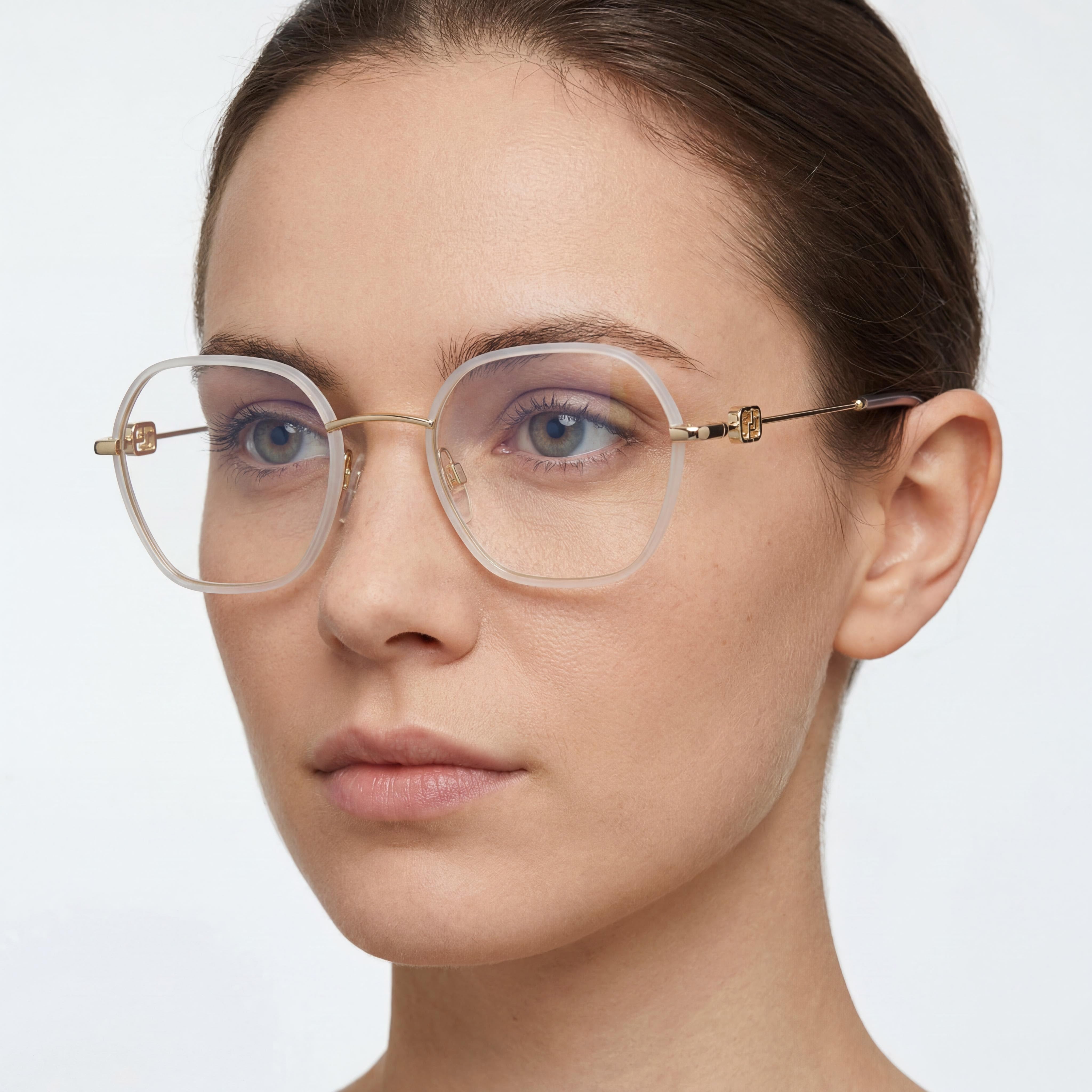 Gafas ópticas Tommy Hilfiger modernas para mujer, montura de metal dorado y marfil, lentes no polarizadas de 50 mm, Photo 4