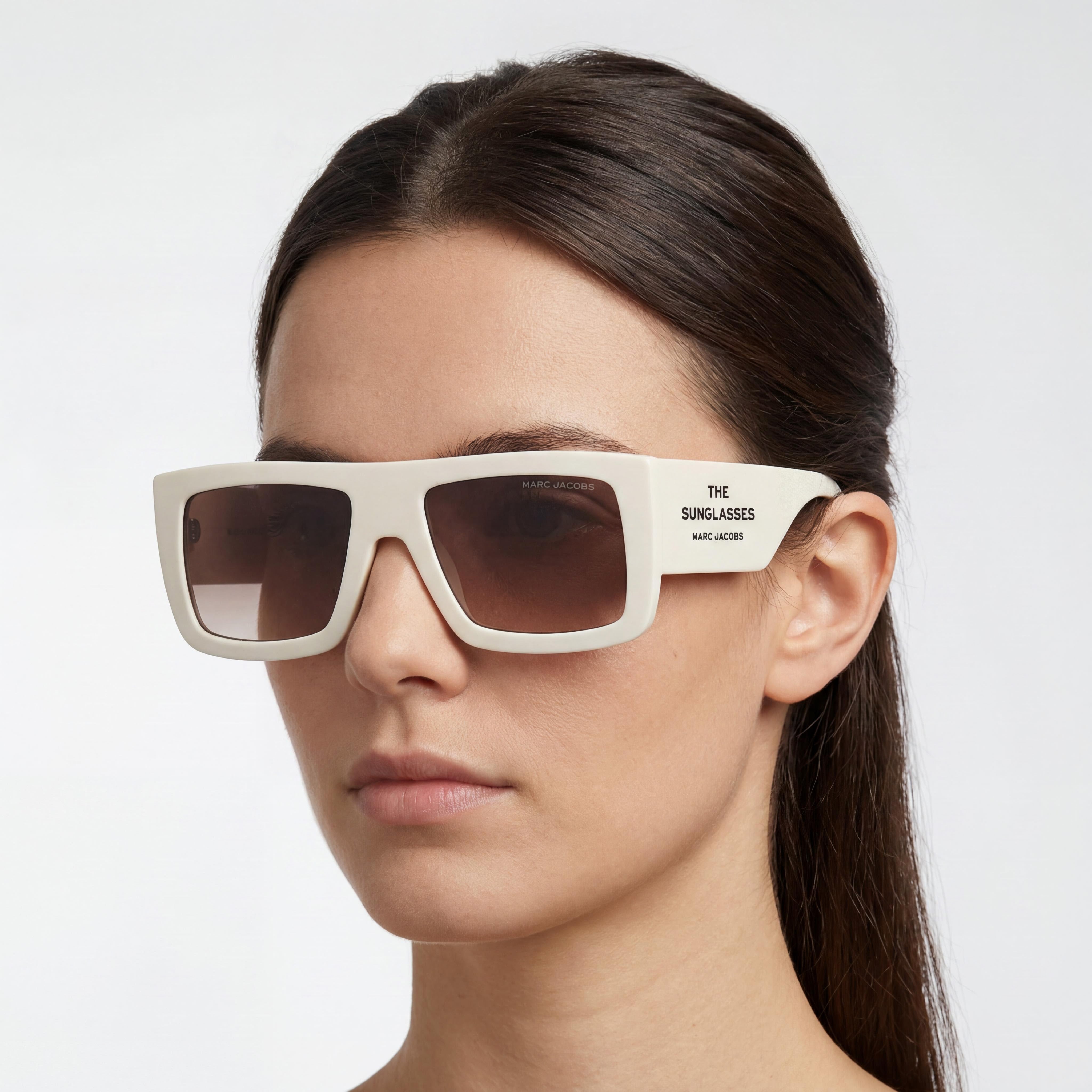 Marc Jacobs Wayfarers Women's Ivory Polyamide Frame Brown Lens UV Protected Sunglasses 53-18-145, Photo 5