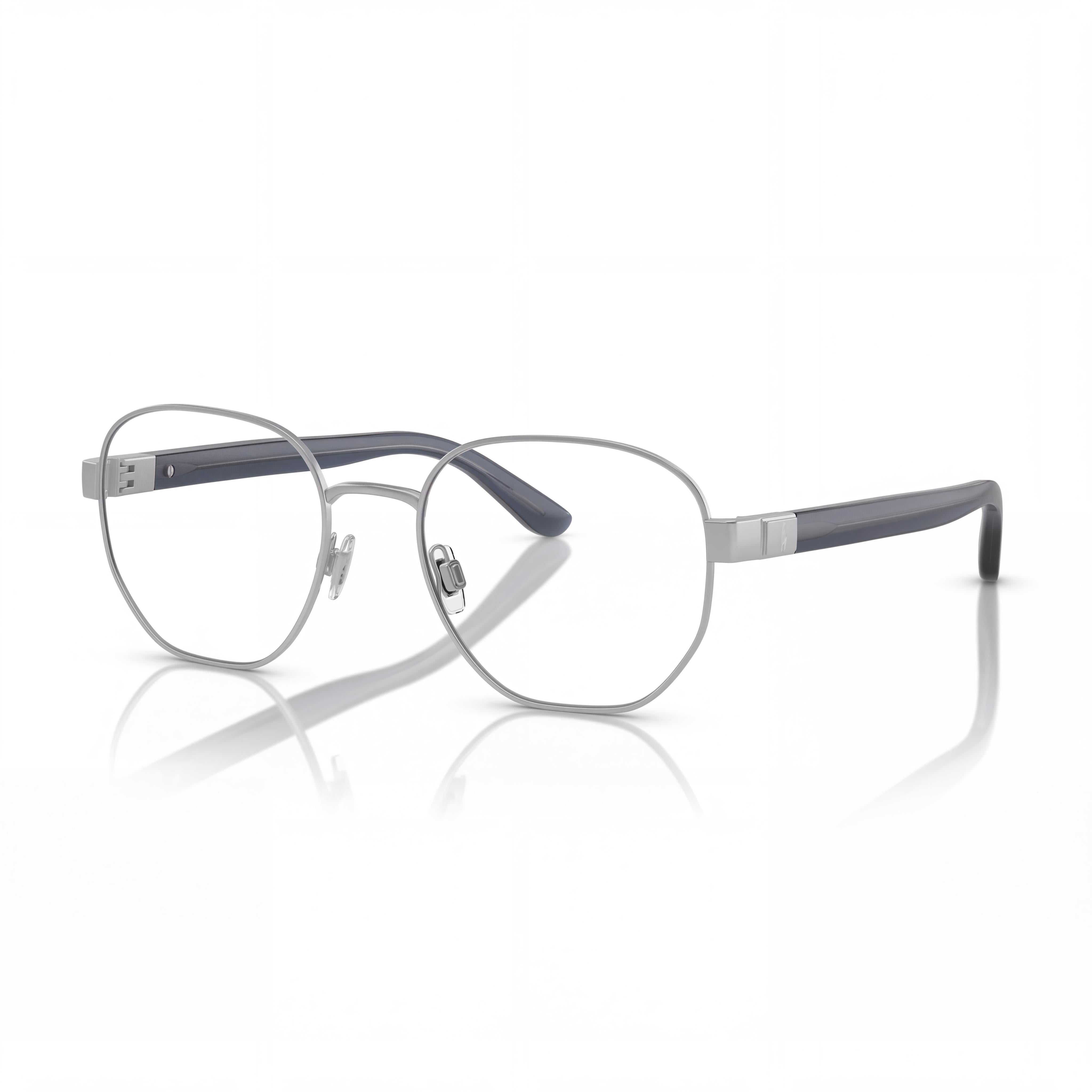 POLO RALPH LAUREN Ph1224 Women's Metal Optical Frame Semi Shiny Silver and Navy Blue 52mm, Photo 1