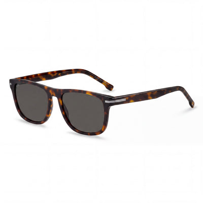 Gafas de sol rectangulares Hugo Boss Boss 1626/S para mujer de eco-acetato, color havana gris, sin polarizar, con protección UV 55-18-145