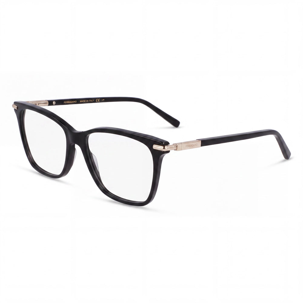 Ferragamo Sf3013 Women's Black White Acetate/Metal Frame Optical Eyeglasses, Size 53-15-140mm