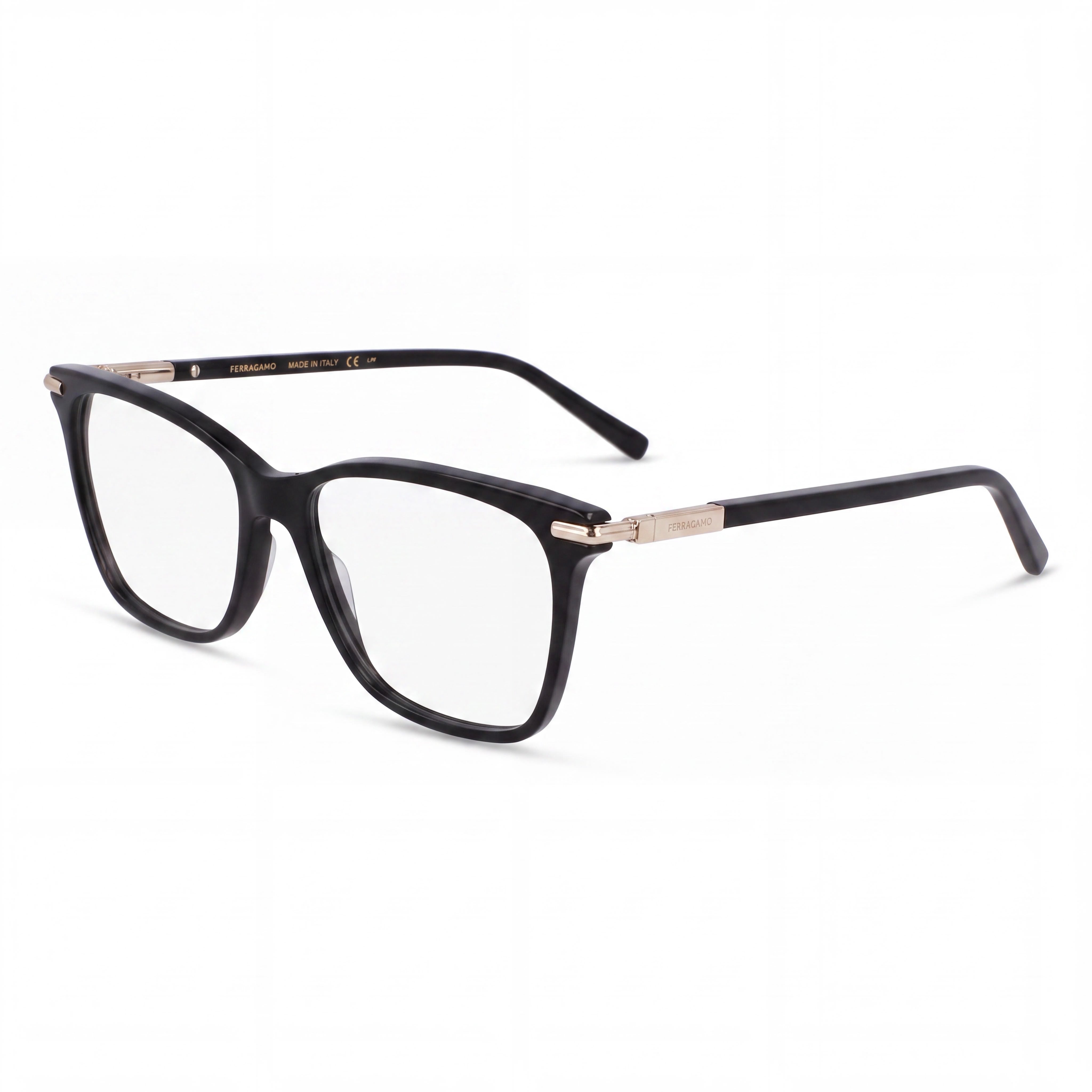 Ferragamo Sf3013 Women's Black White Acetate/Metal Frame Optical Eyeglasses, Size 53-15-140mm, Photo 1
