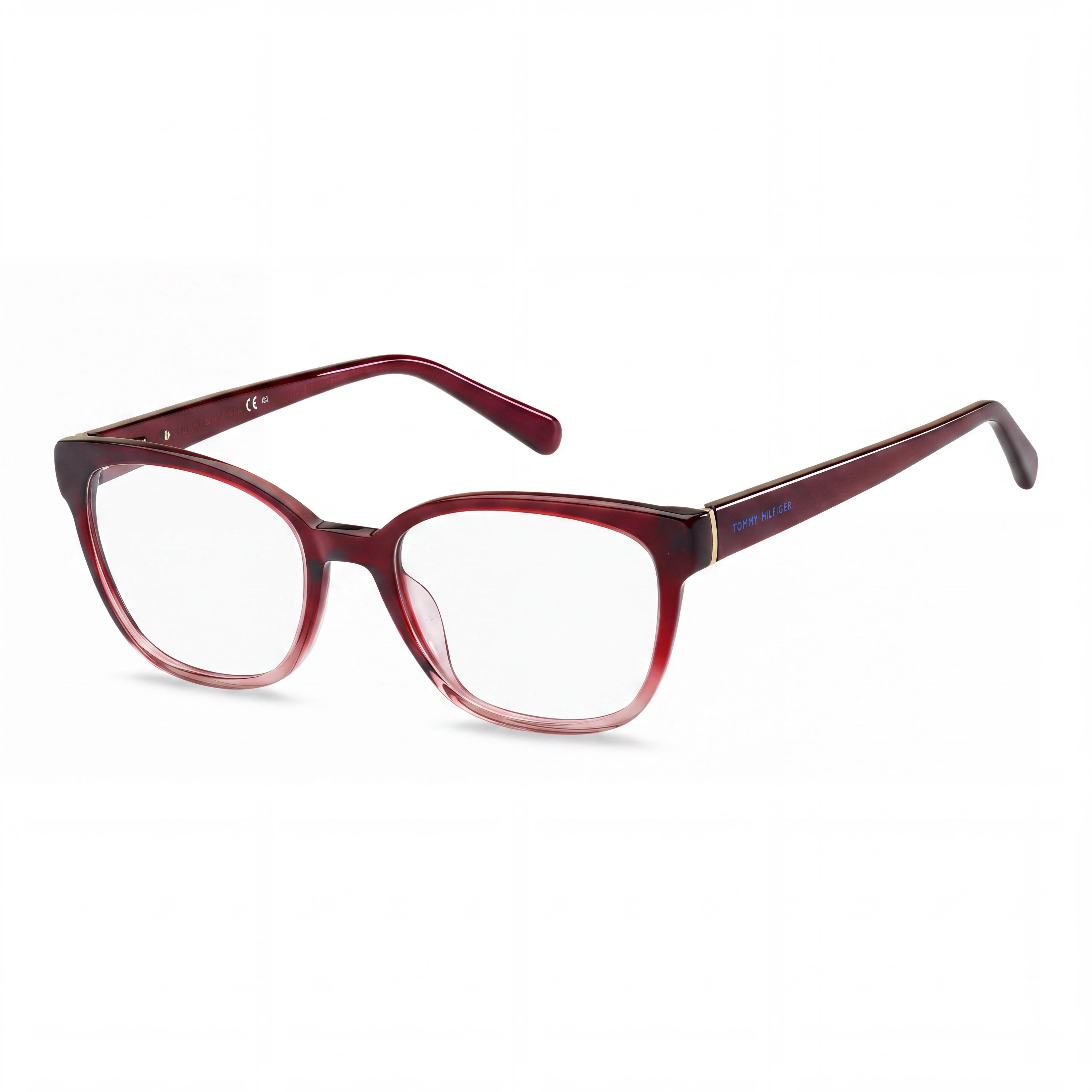 Gafas Tommy Hilfiger TH 1840 de Acetato de Montura Completa Cuadradas Modernas para Mujer con Marco Rojo, Talla 52, Photo 1