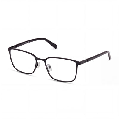 GUESS GU50243 Classic Unisex Eyeglasses, Metal Frame Matte Black with Transparent Polycarbonate Lenses, 58-18-145mm