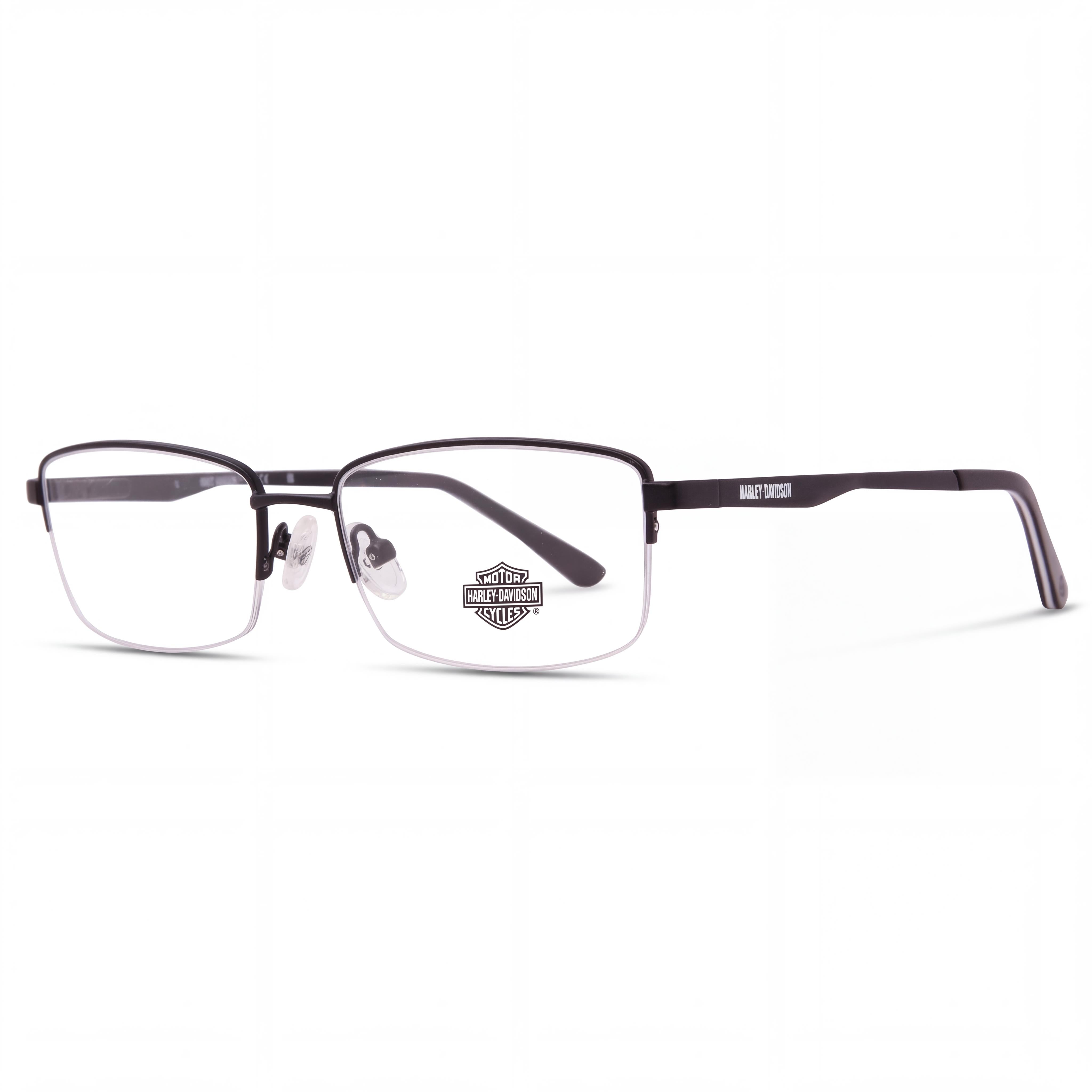 Harley-Davidson Hd0149t Gafas de hombre de montura completa rectangulares de metal negro mate con cristales transparentes 50-16-135mm, Photo 1