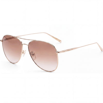 Longchamp Modern Women's Pilot-Style Metal Sunglasses, Golden-brown, Gradient Brown Lenses, UV400 Protection, 59mm