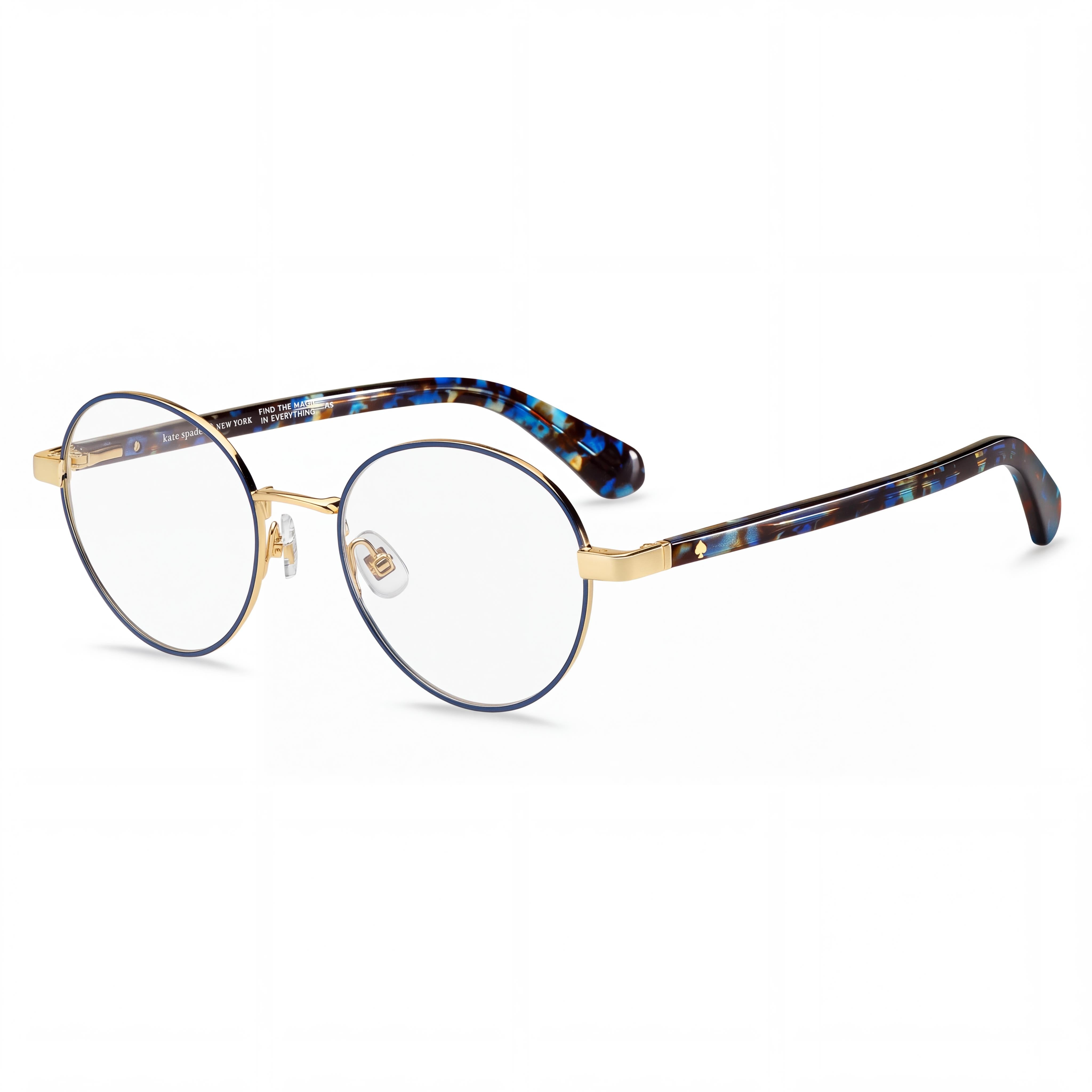 kate spade new york Marciann Women's Gold Blue Plastic Eyeglasses Frame Lens 49mm Bridge 19mm Temple 140mm, Photo 1