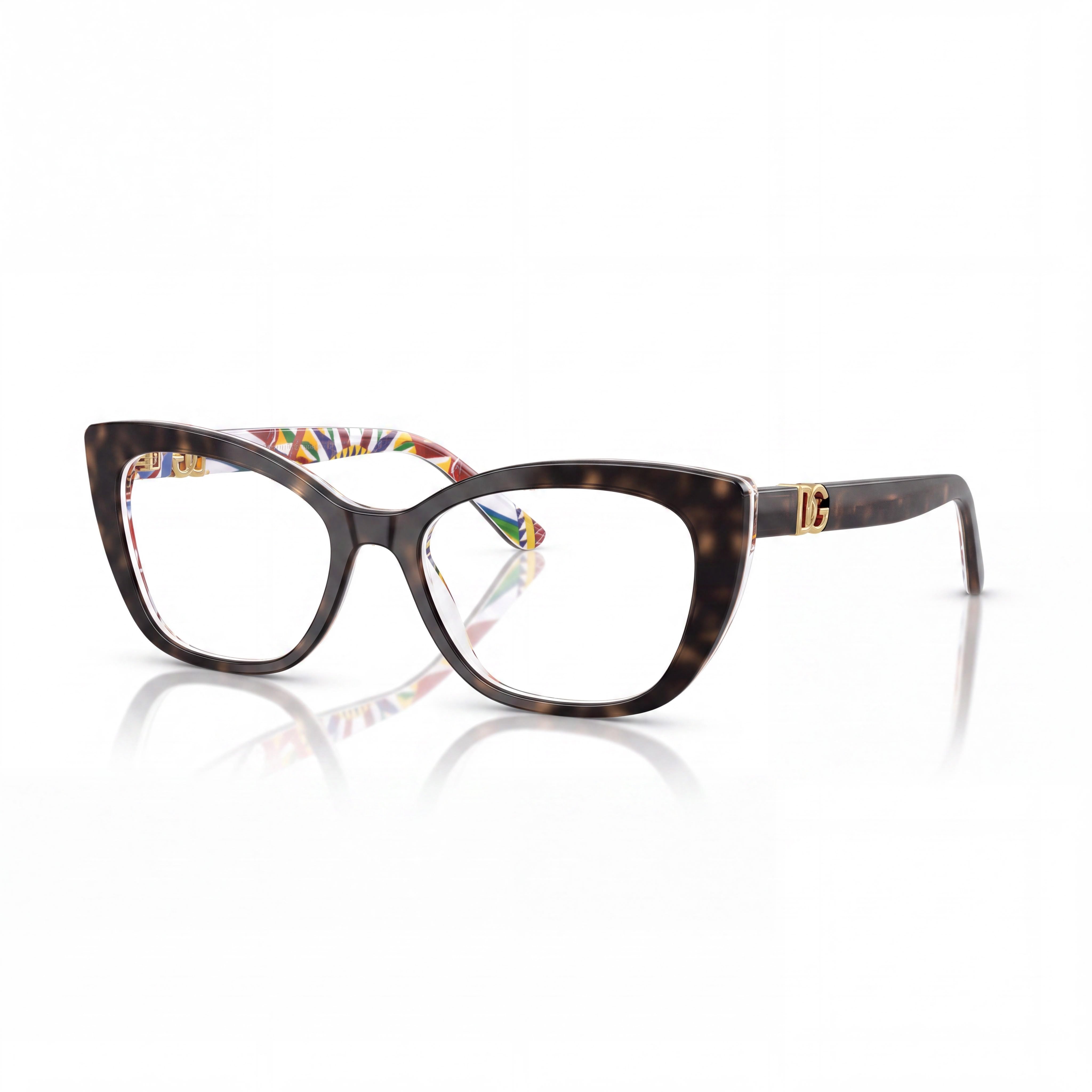 Dolce & Gabbana Classic Women’s Tortoise Optical Frame with Plastic Lenses, Bridge 18mm, Temples 145mm, Photo 1