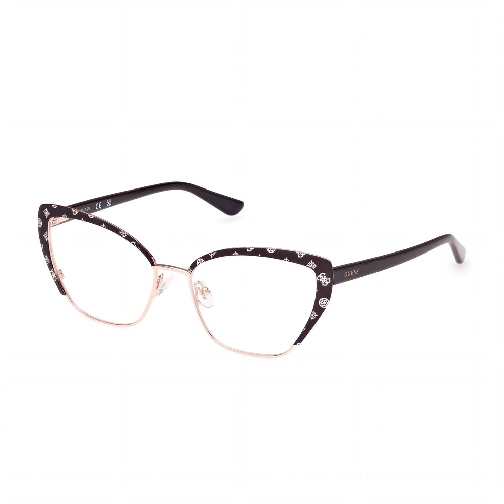 Guess GU50122 Black Cat Eye Eyeglasses for Women, Metal 54mm