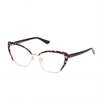Guess GU50122 Black Cat Eye Eyeglasses for Women, Metal 54mm