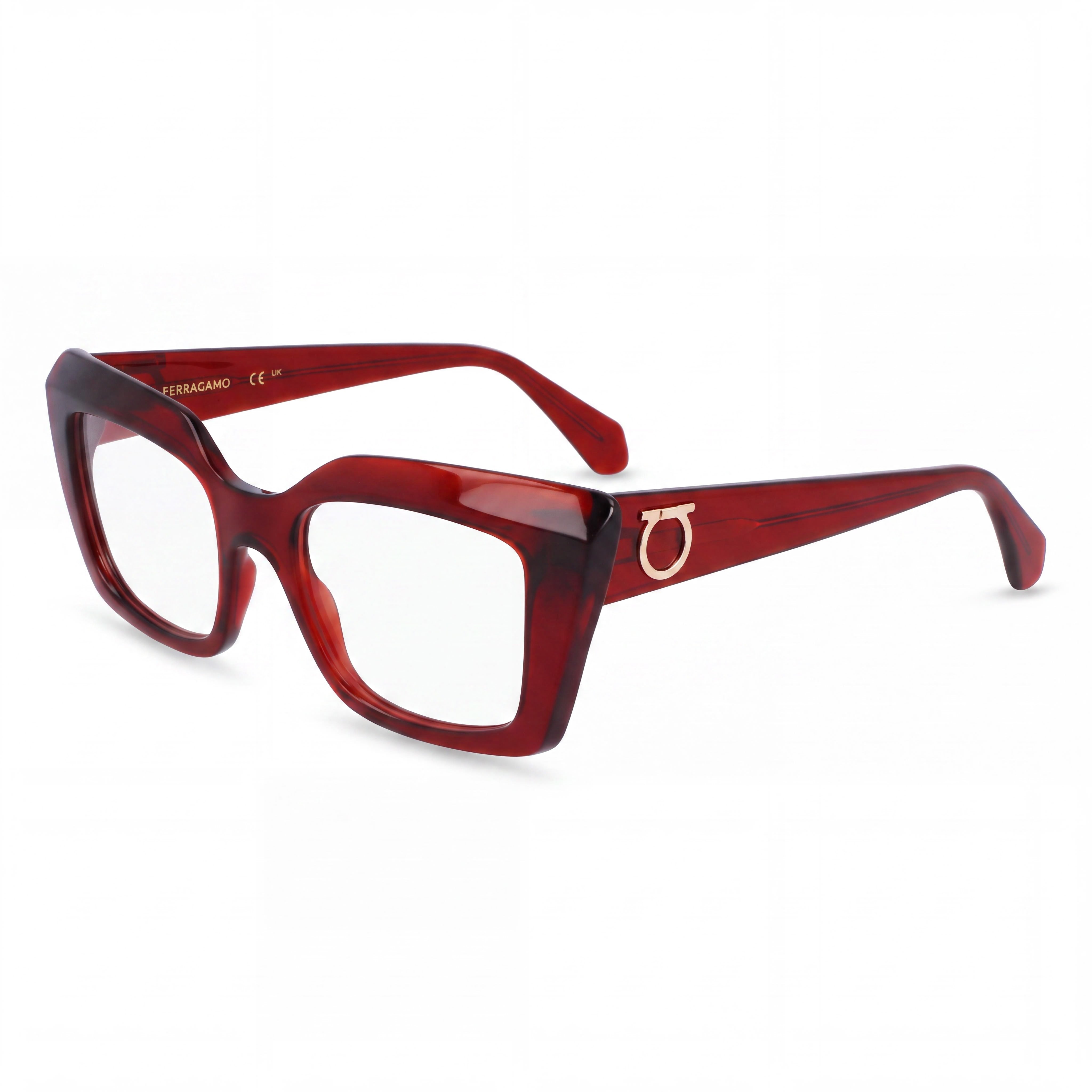 Ferragamo Sf3008 Women's Sunglasses with Transparent Rust Metal Frame & Polarized Transparent Polycarbonate Lenses 50mm, Photo 1