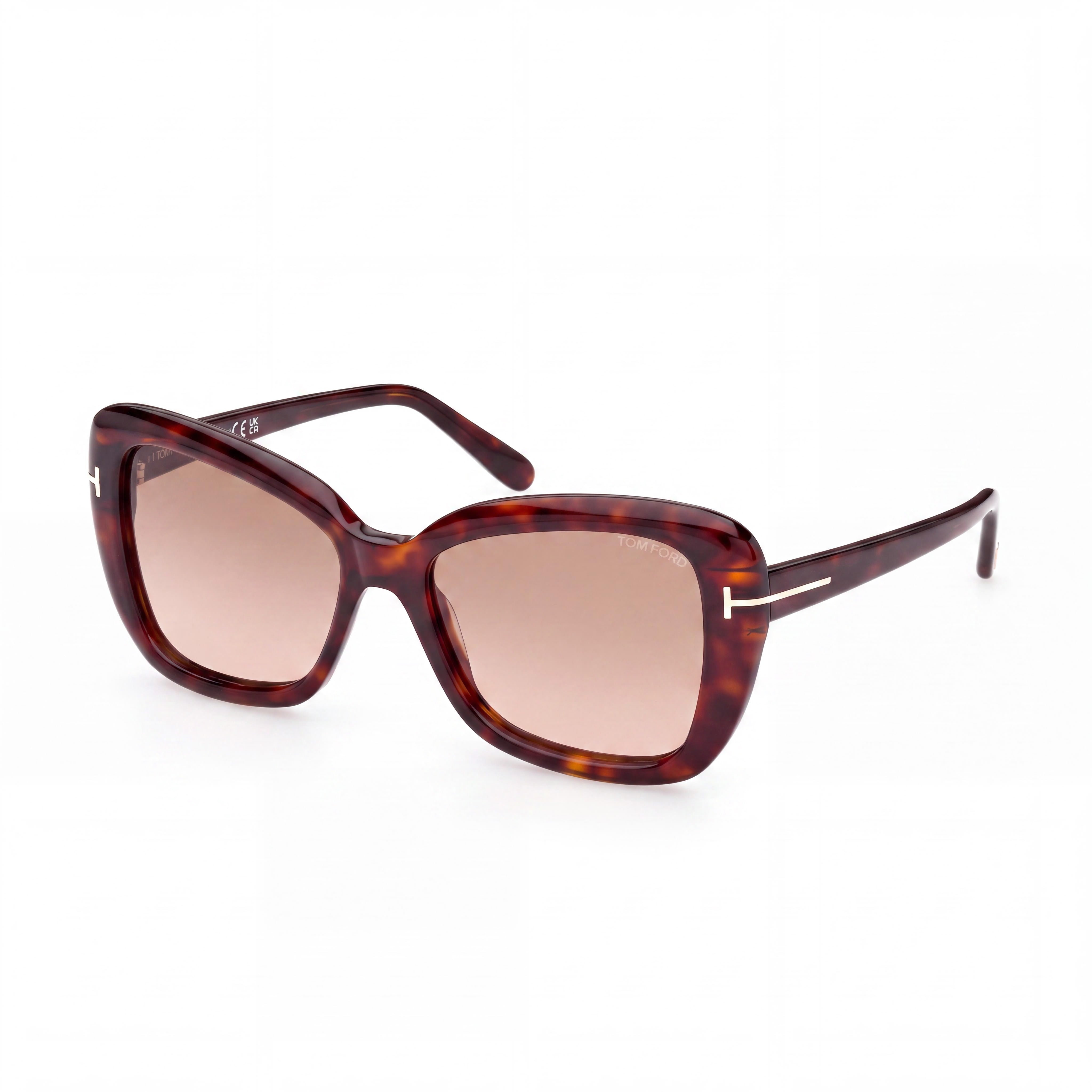 Tom Ford Ft1008 Maeve Gafas de sol de plástico unisex, Havana Oscuro Sombra Marrón Claro, Lentes Marrón Degradado, Protección UV 55mm, Photo 1