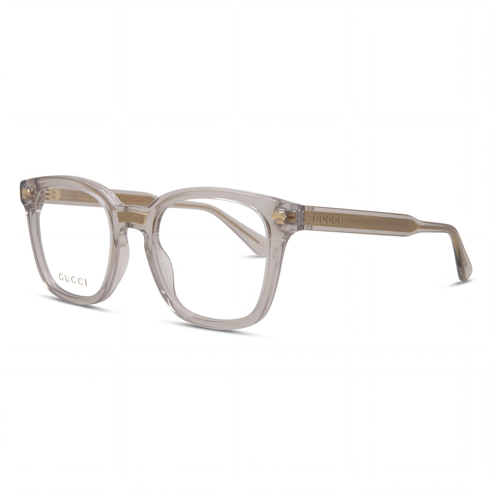 Gucci Gg0184o 005 Unisex Grey Transparent Plastic Eyeglasses 50-21-145