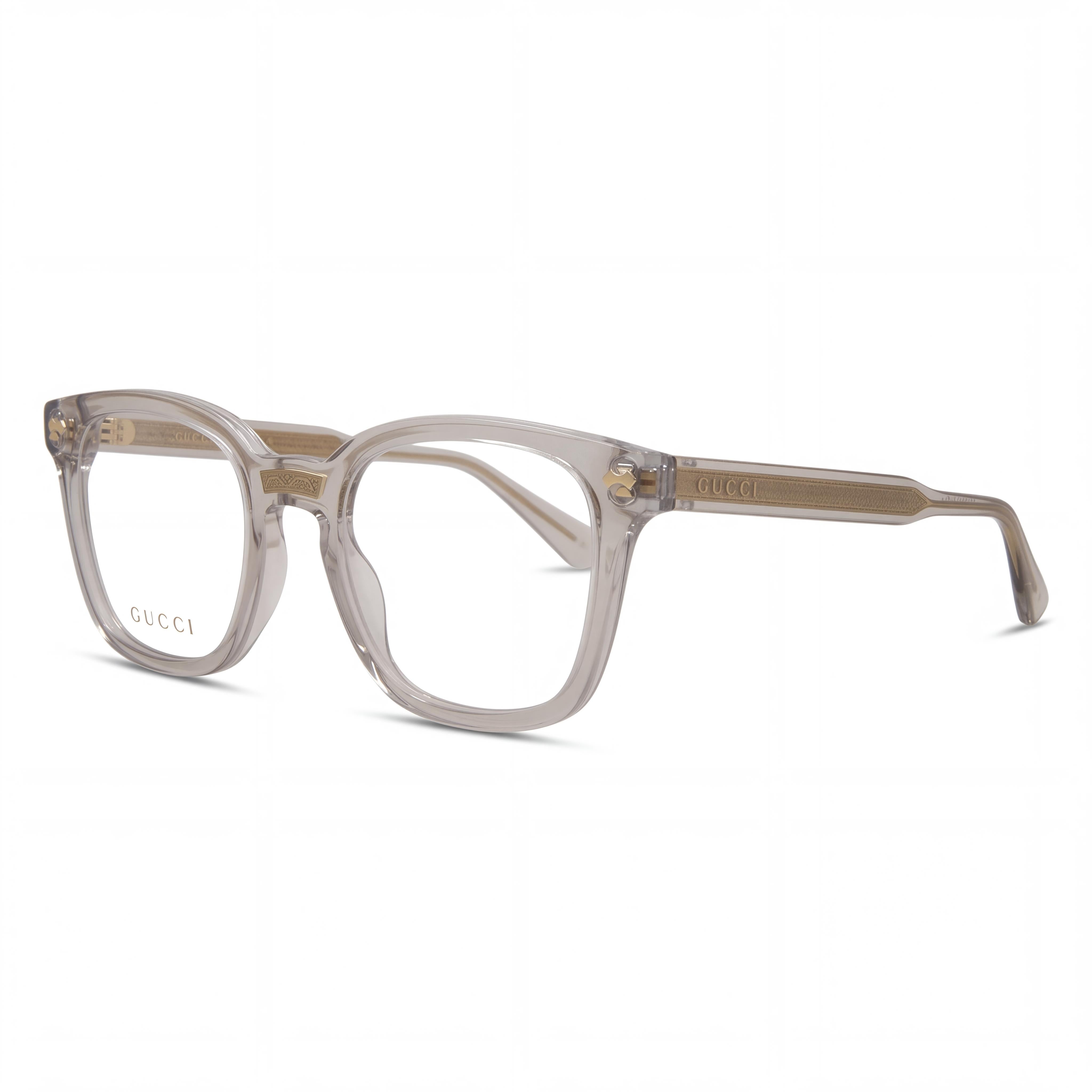 Gucci Gg0184o 005 Unisex Grey Transparent Plastic Eyeglasses 50-21-145, Photo 1