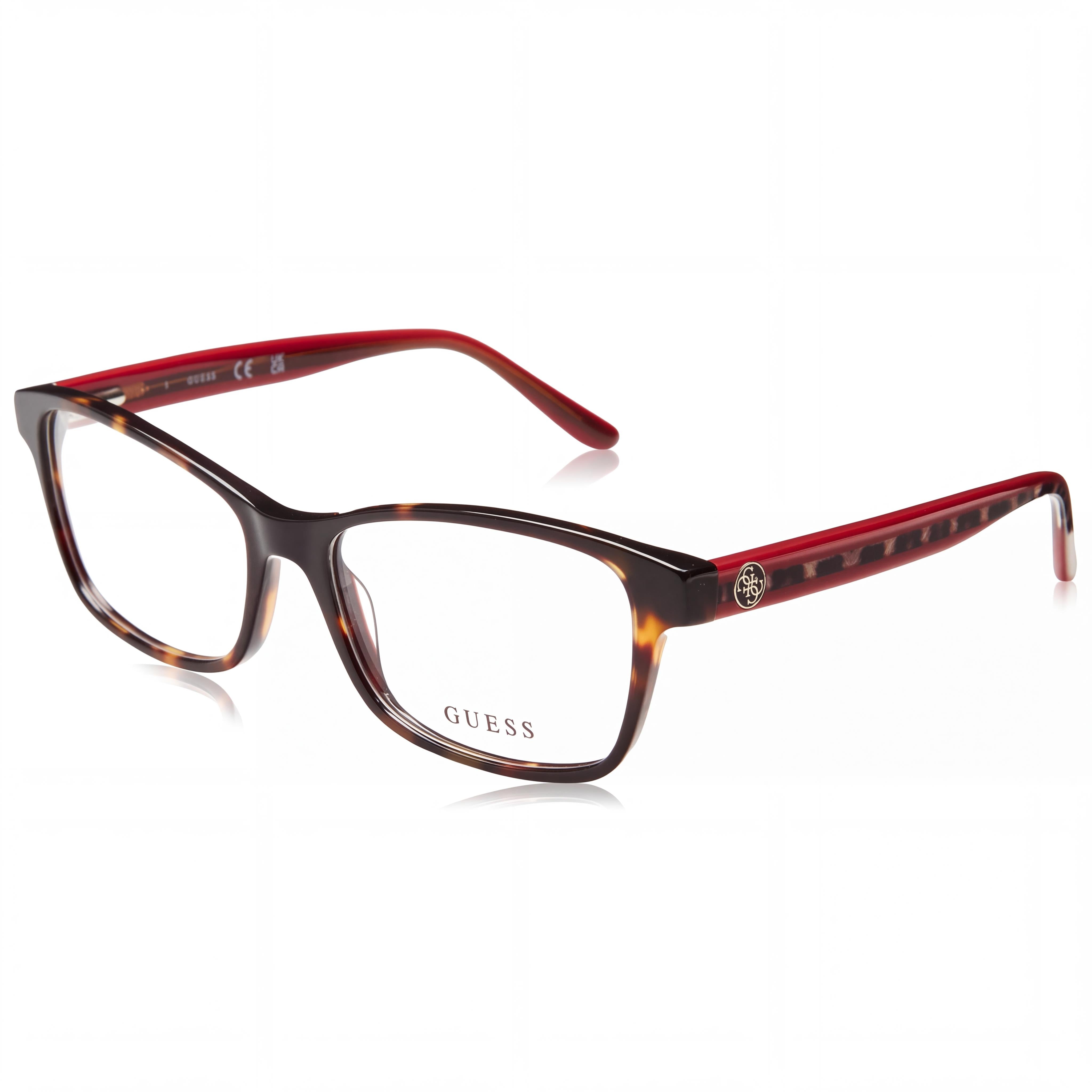 GUESS Classic Women's Dark Havana Animal Print Plastic Frame Multicolor Lens Eyeglasses 51mm, Photo 1